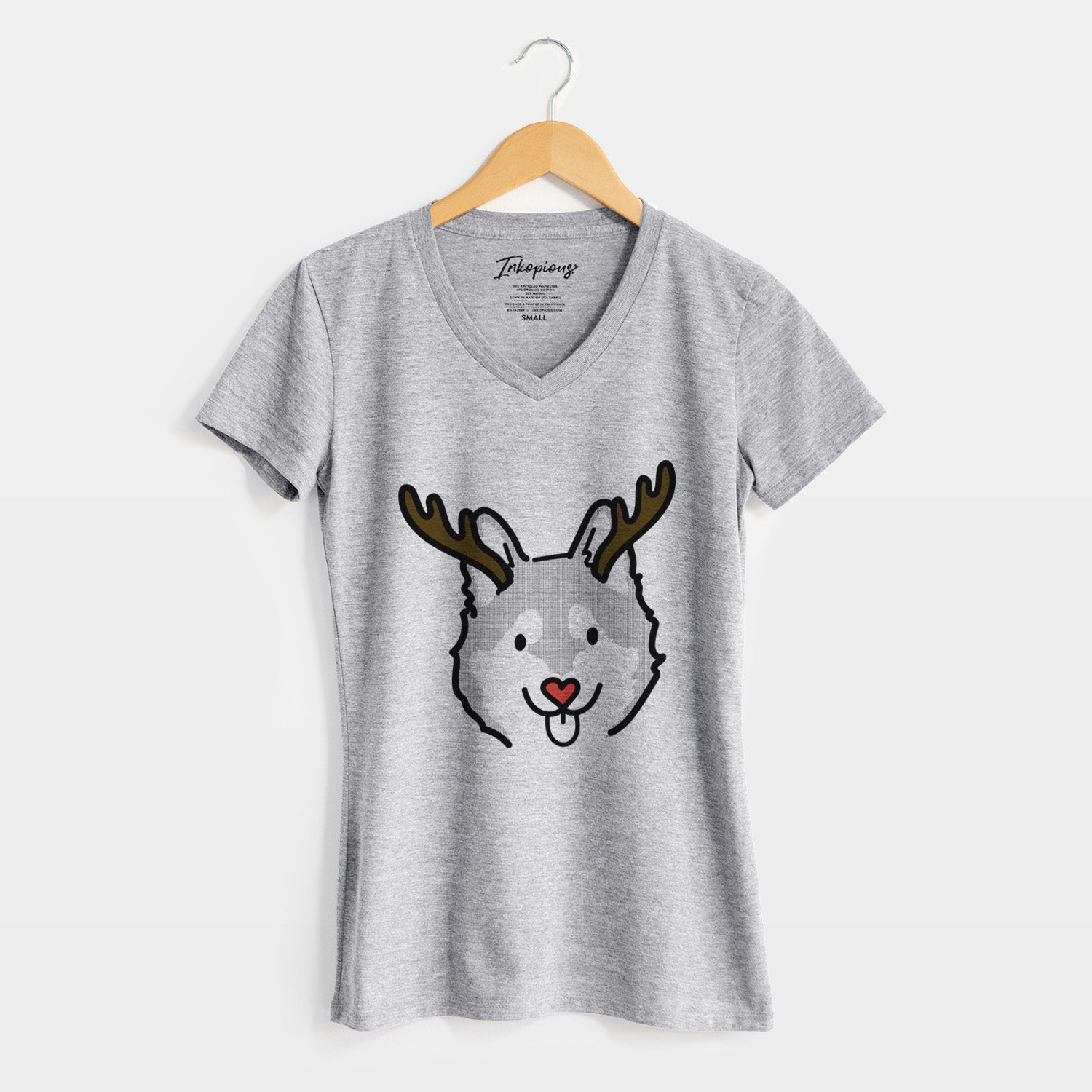 Red Nose Alaskan Klee Kai - Sitka - Women's Perfect V-neck Shirt