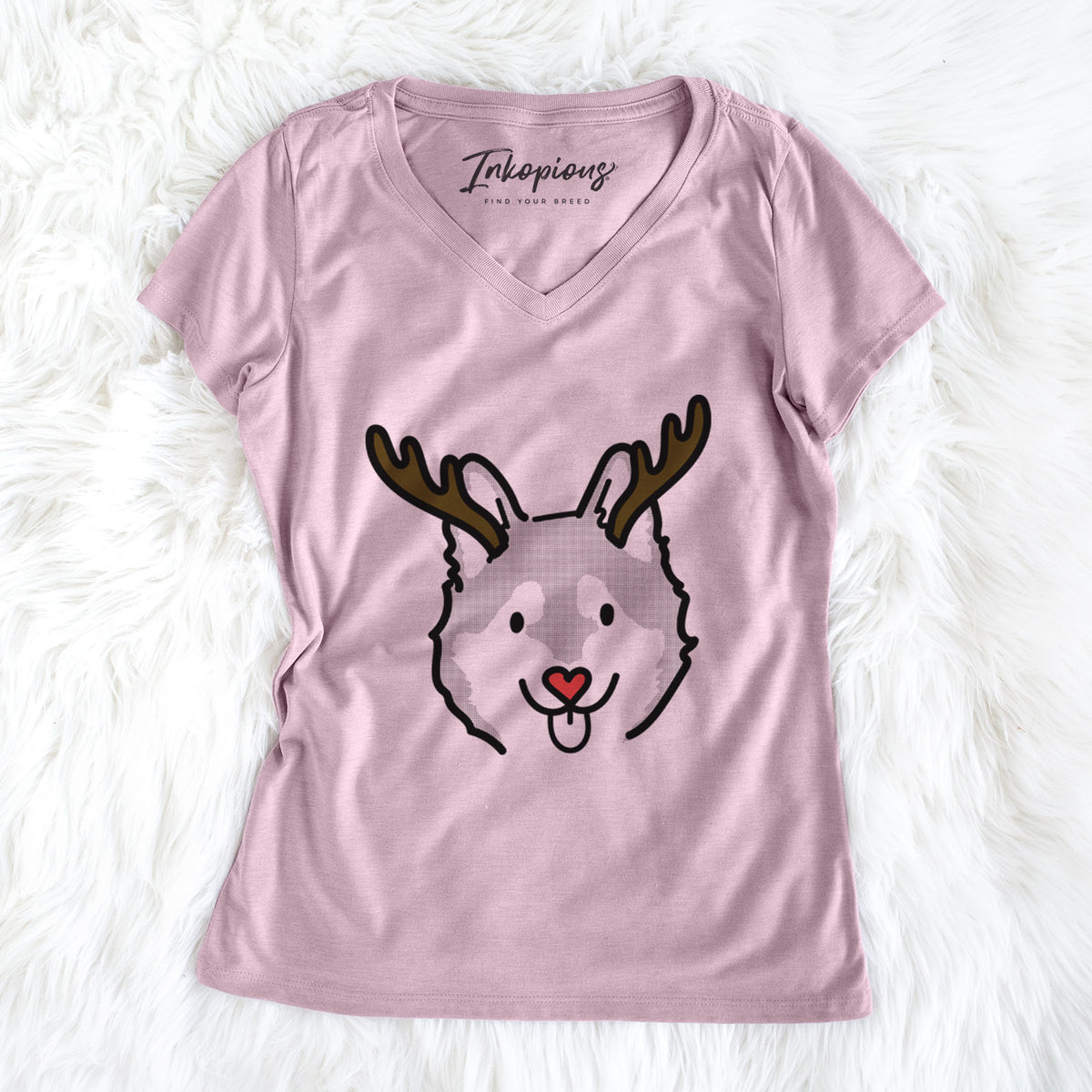 Red Nose Alaskan Klee Kai - Sitka - Women's Perfect V-neck Shirt