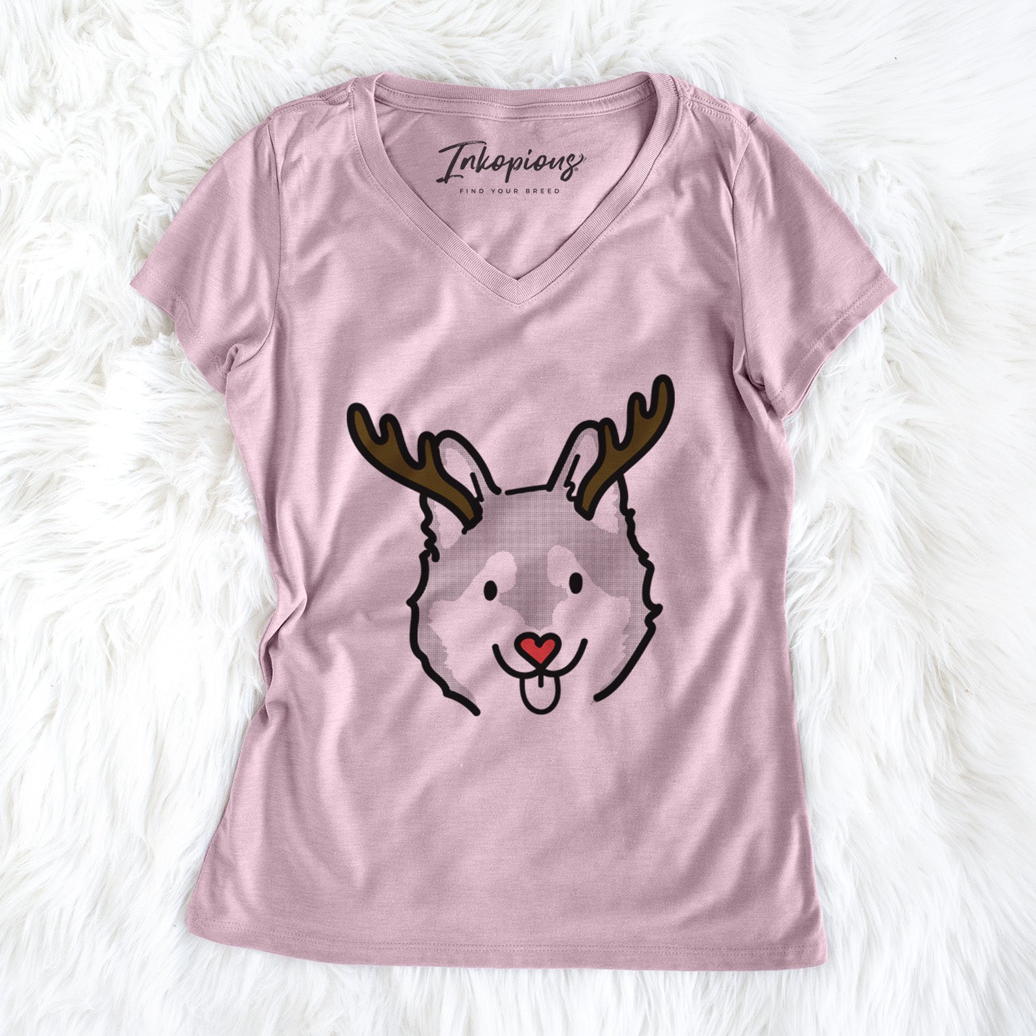 Red Nose Alaskan Klee Kai - Sitka - Women's Perfect V-neck Shirt