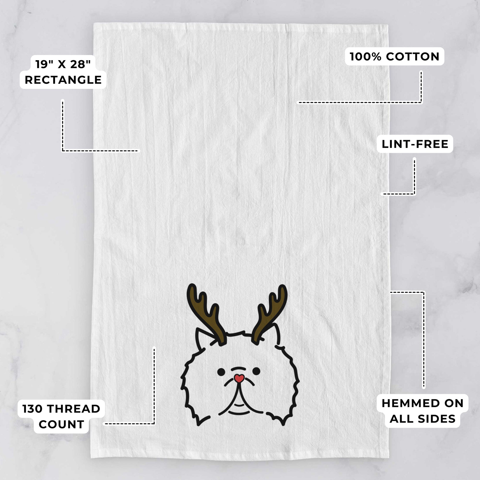 Red Nose Persian Cat - Smoosh - Tea Towel