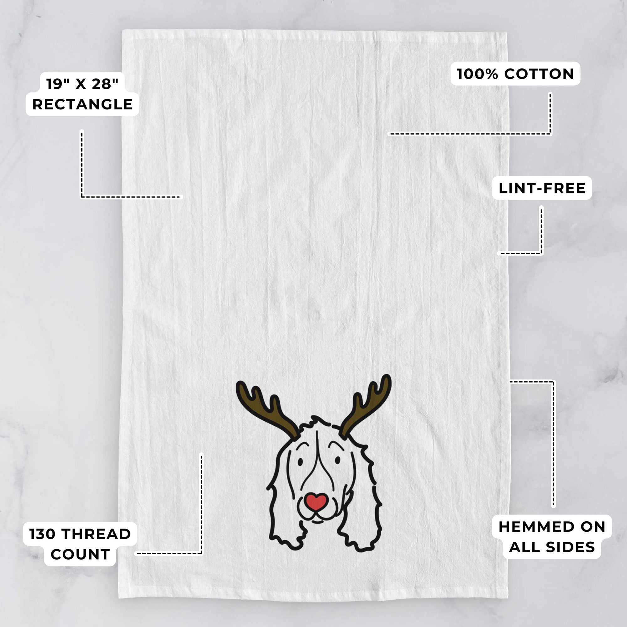 Red Nose English Springer Spaniel - Tea Towel