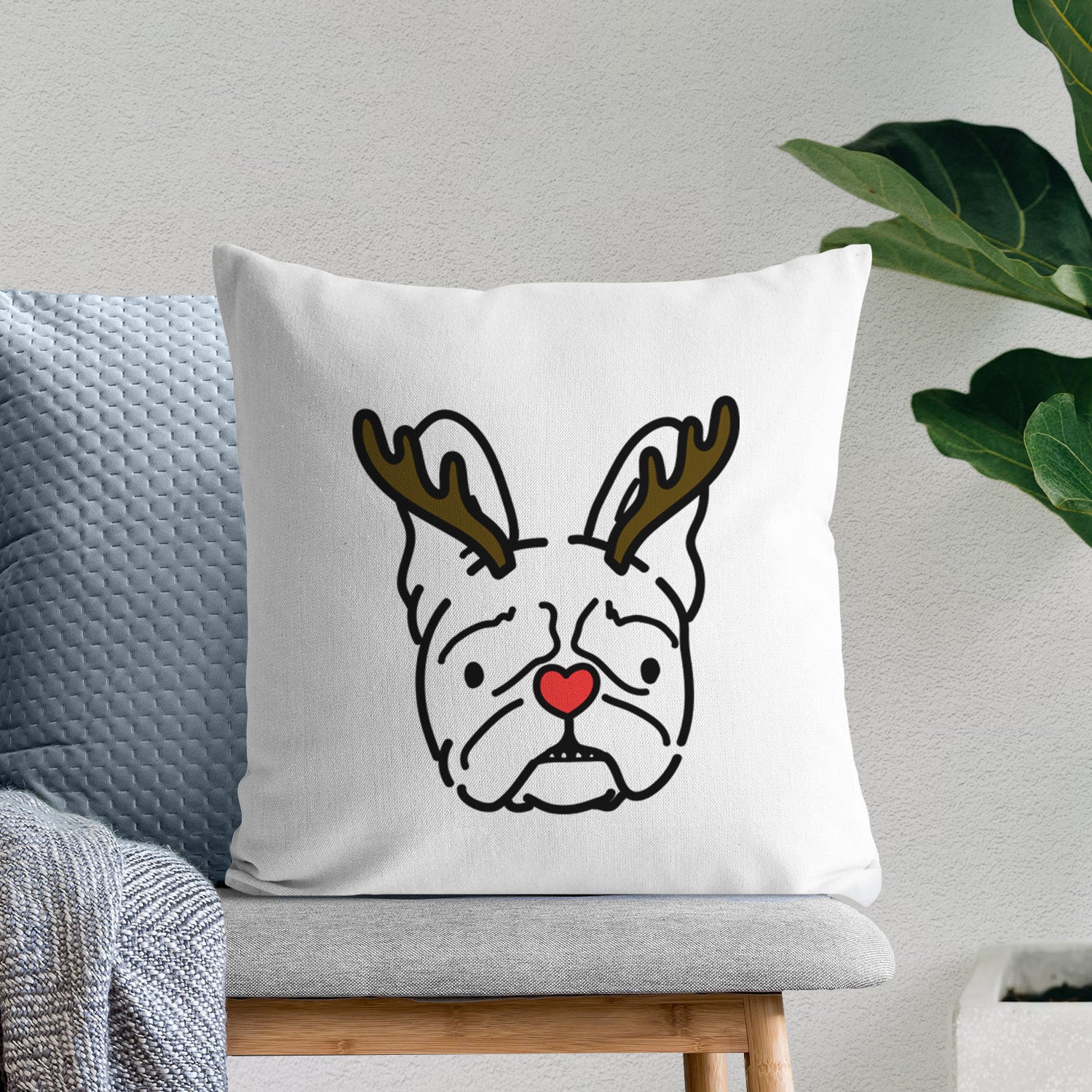 Love Always French Bulldog - Squishy -  Throw Pillow Cover