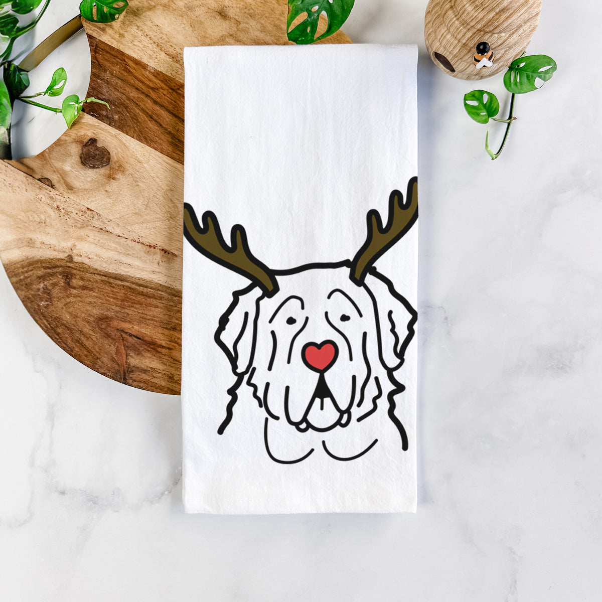 Red Nose Saint Bernard - Tea Towel