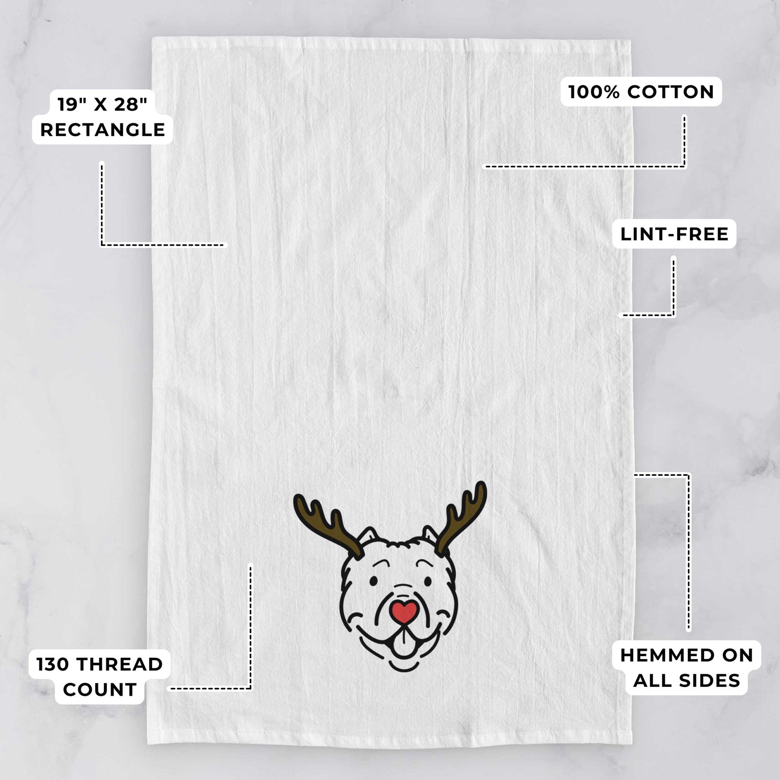 Red Nose American Bully - Tank - Tea Towel