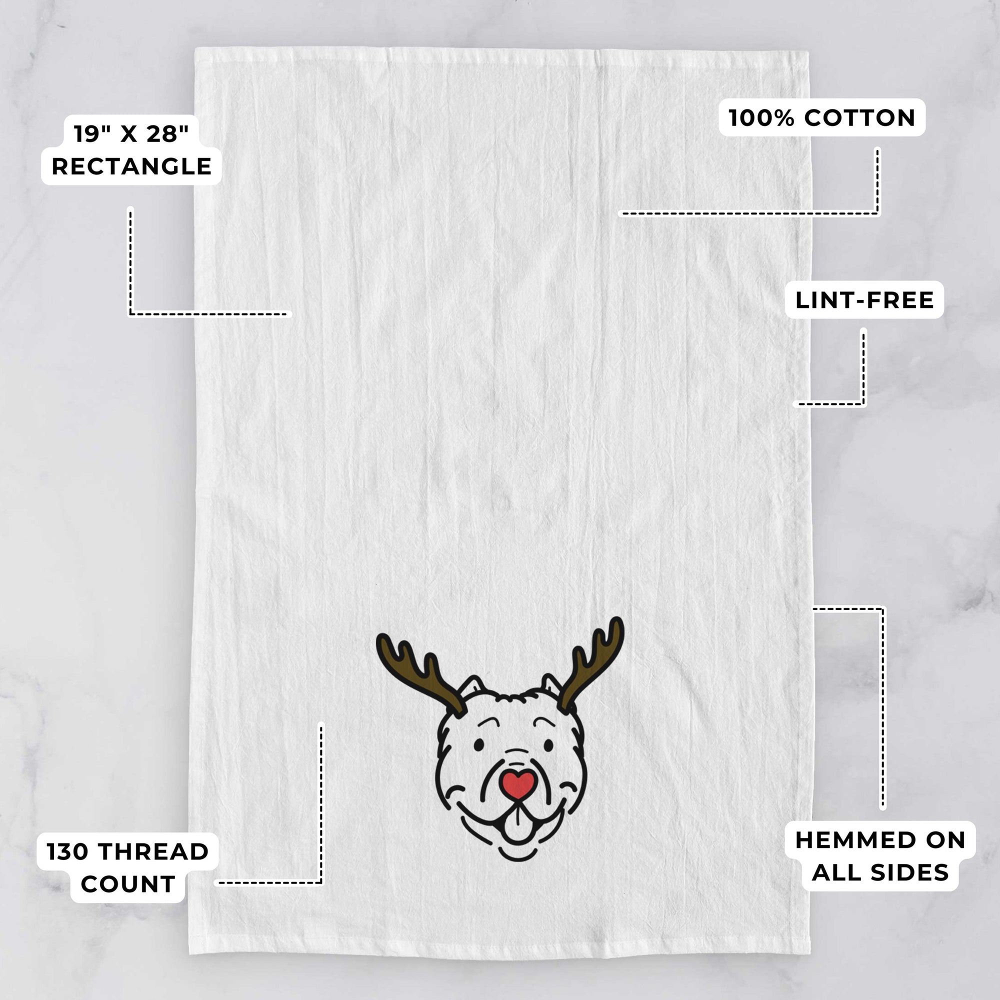 Red Nose American Bully - Tank - Tea Towel