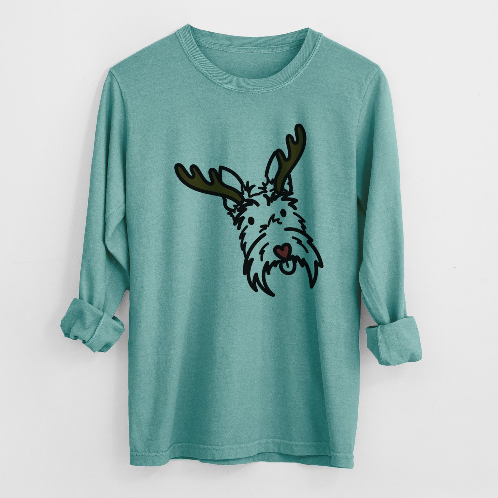 Red Nose Scottish Terrier - Thistle - Heavyweight 100% Cotton Long Sleeve