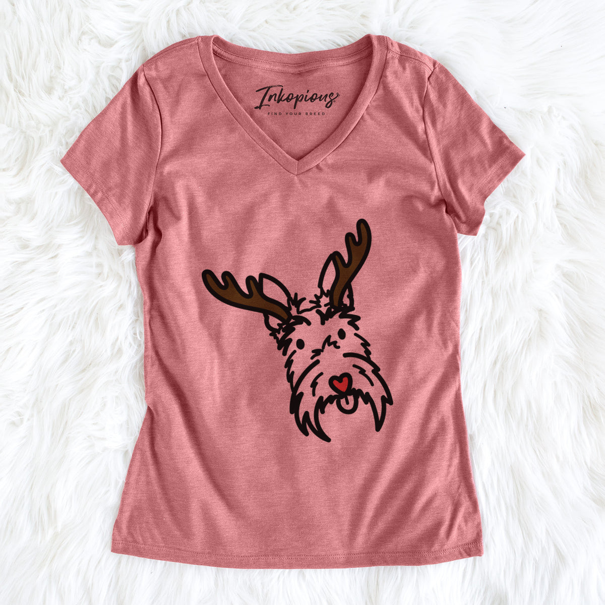 Red Nose Scottish Terrier - Thistle - Women's Perfect V-neck Shirt