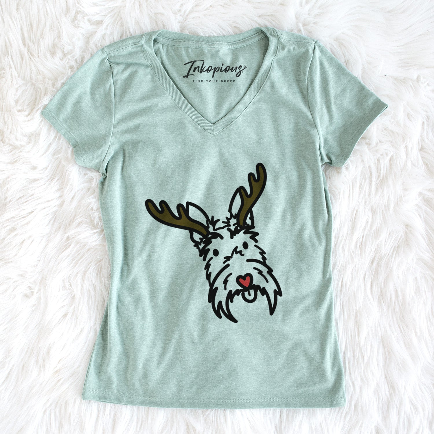 Red Nose Scottish Terrier - Thistle - Women's Perfect V-neck Shirt