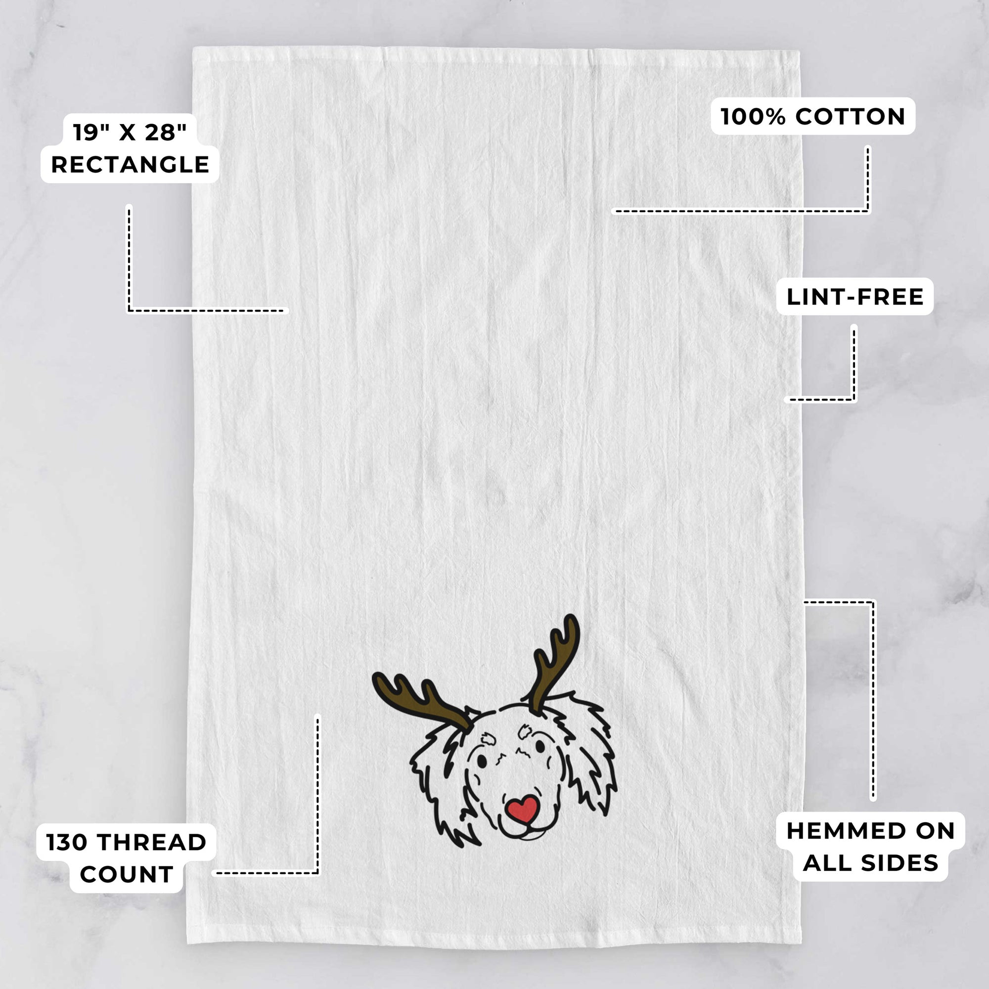 Red Nose Dachshund Mix - Tilly - Tea Towel