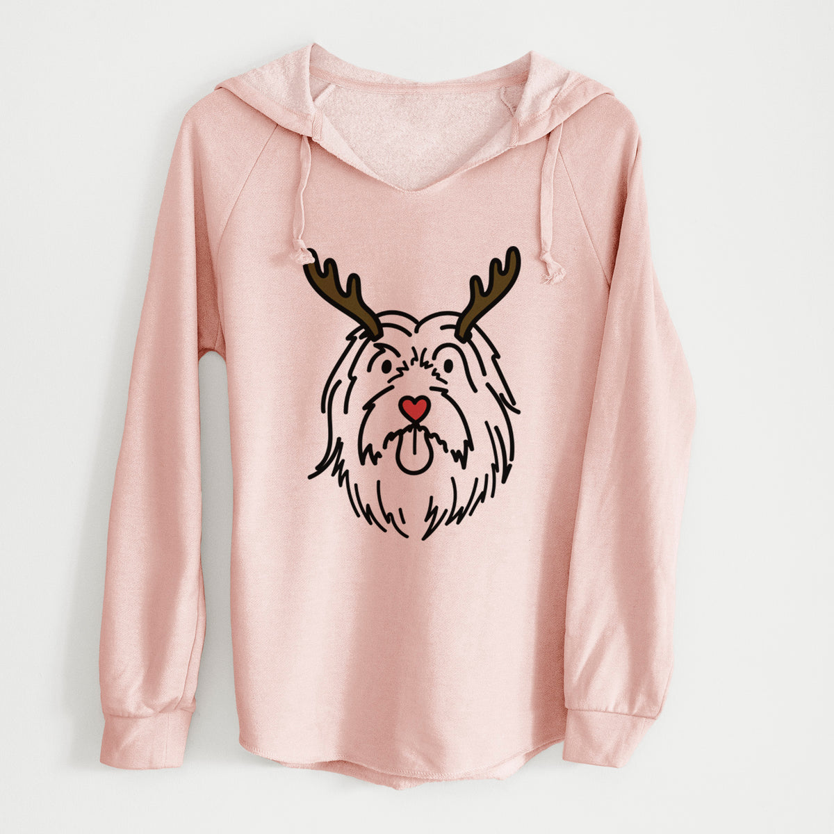 Red Nose Bearded Collie - Tucker - Cali Wave Hooded Sweatshirt