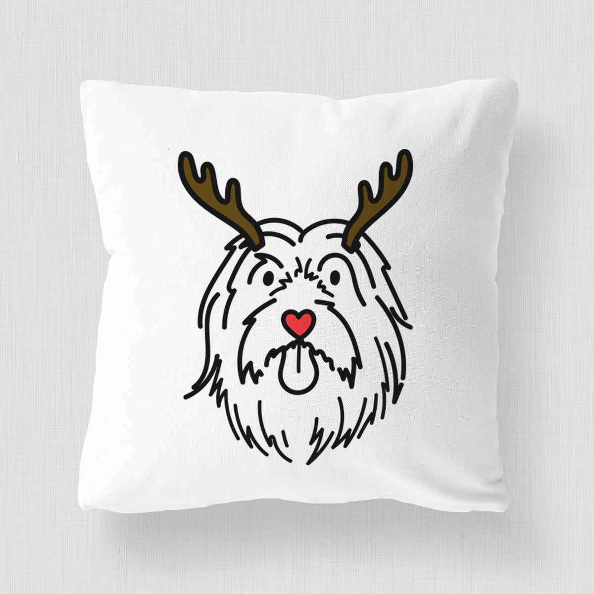 Love Always Bearded Collie - Tucker -  Throw Pillow Cover