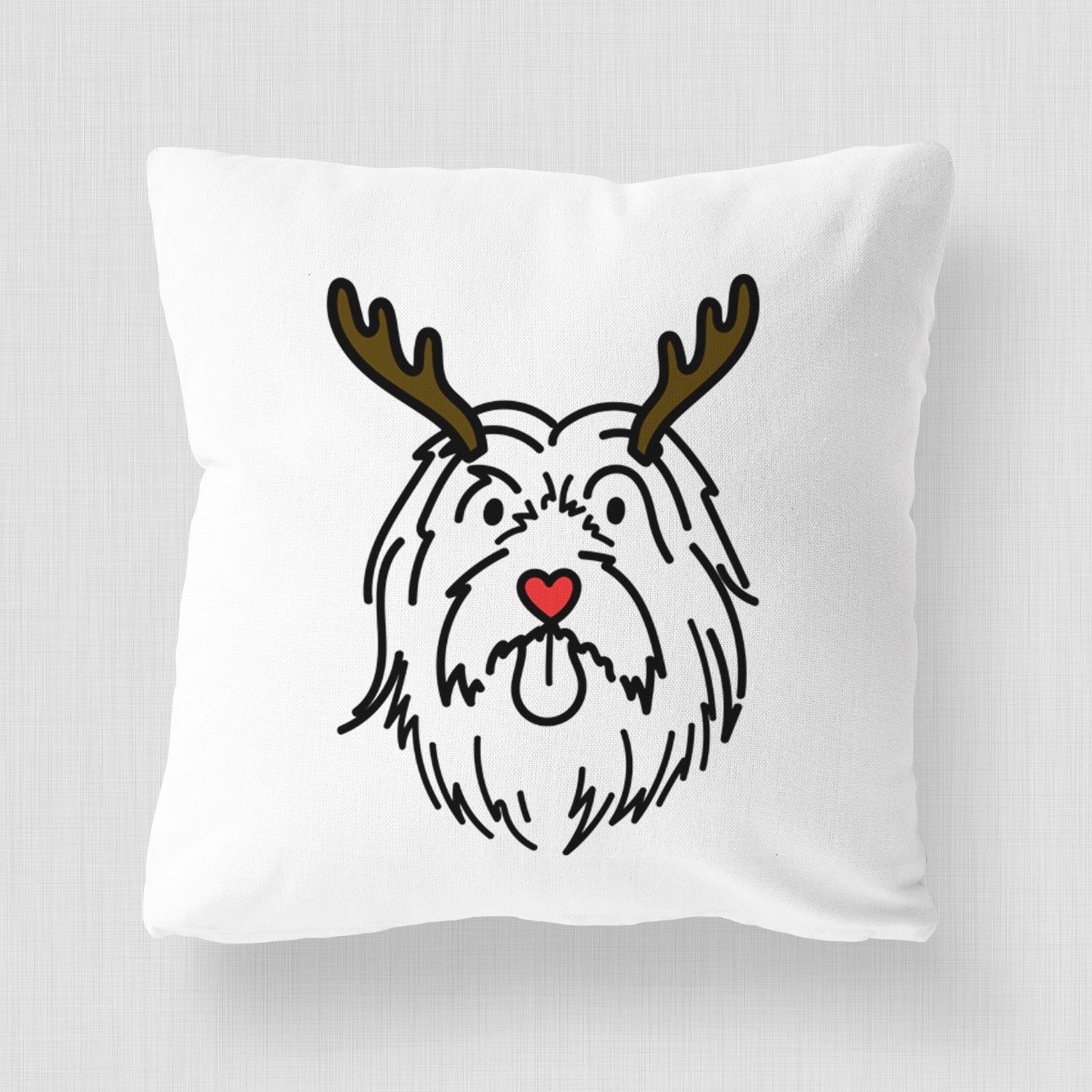Love Always Bearded Collie - Tucker -  Throw Pillow Cover
