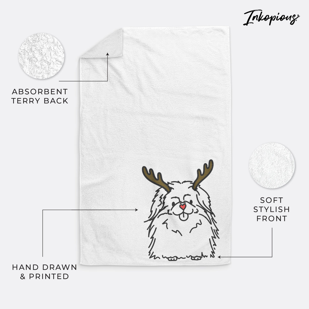 Red Nose Pekingese - Viv - Decorative Hand Towel