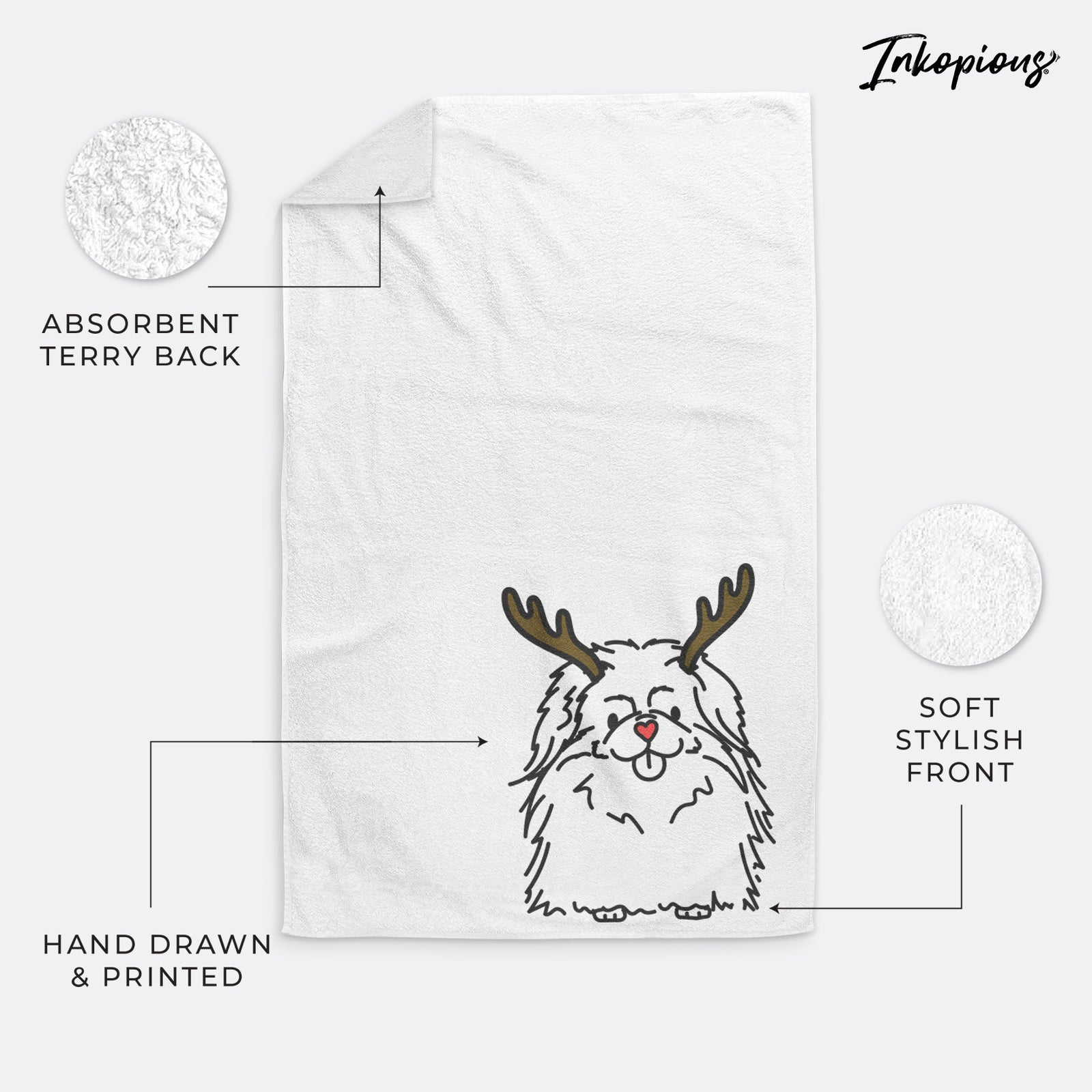 Red Nose Pekingese - Viv - Decorative Hand Towel