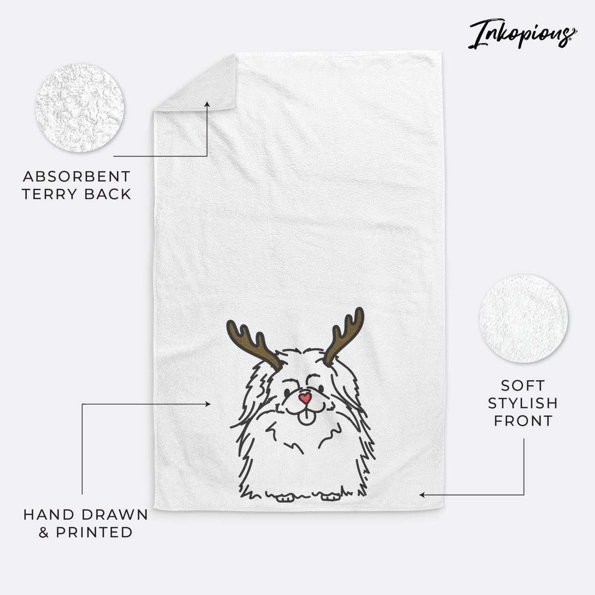 Red Nose Pekingese - Viv - Decorative Hand Towel