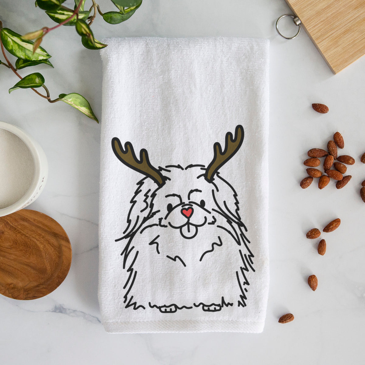 Red Nose Pekingese - Viv - Decorative Hand Towel