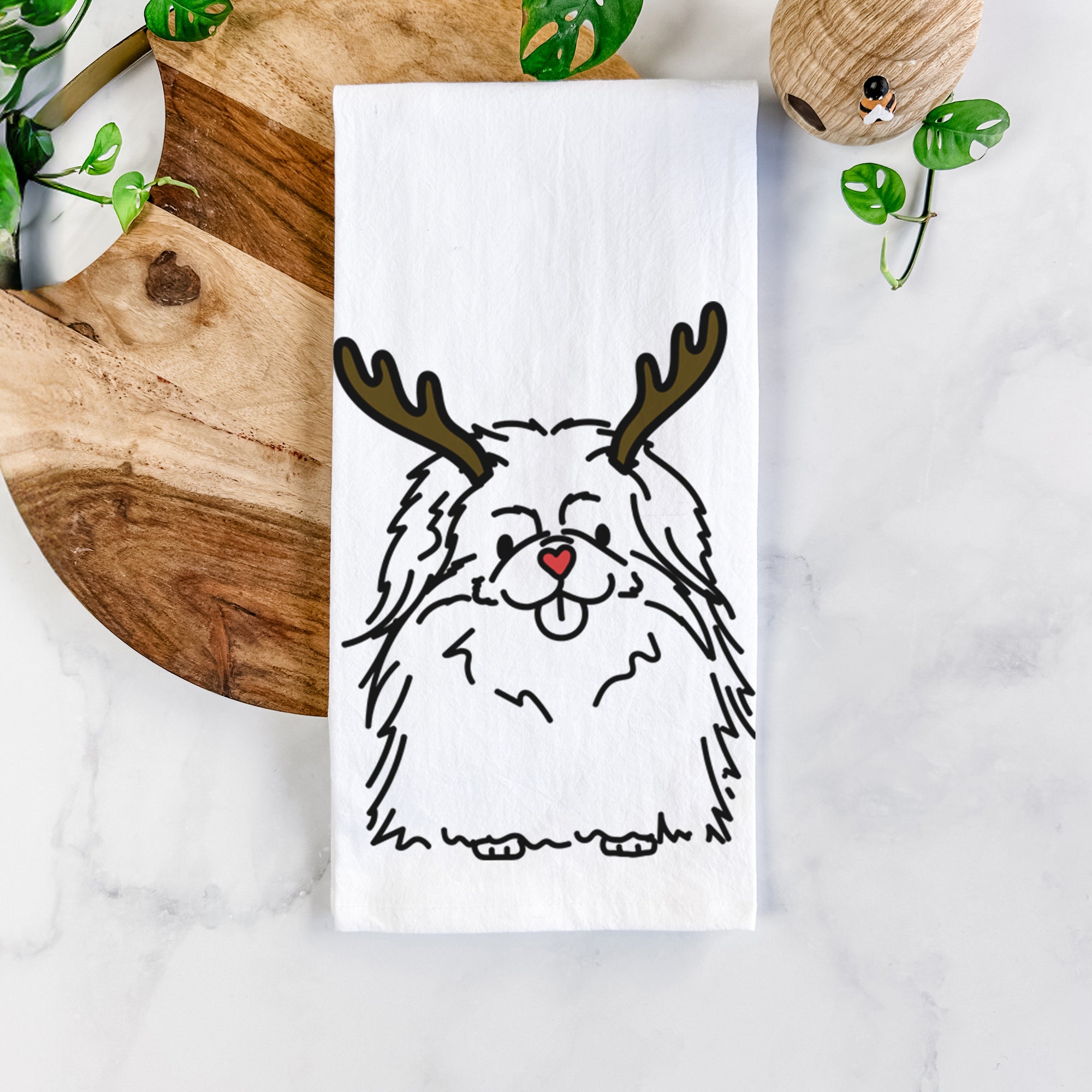 Red Nose Pekingese - Viv - Tea Towel