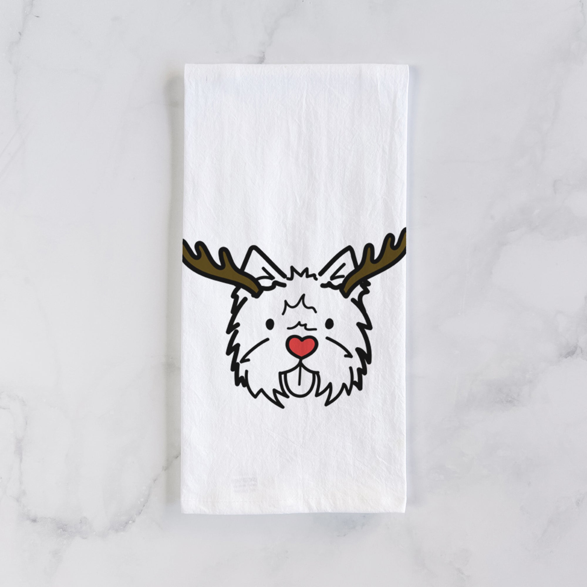 Red Nose West Highland Terrier - Tea Towel