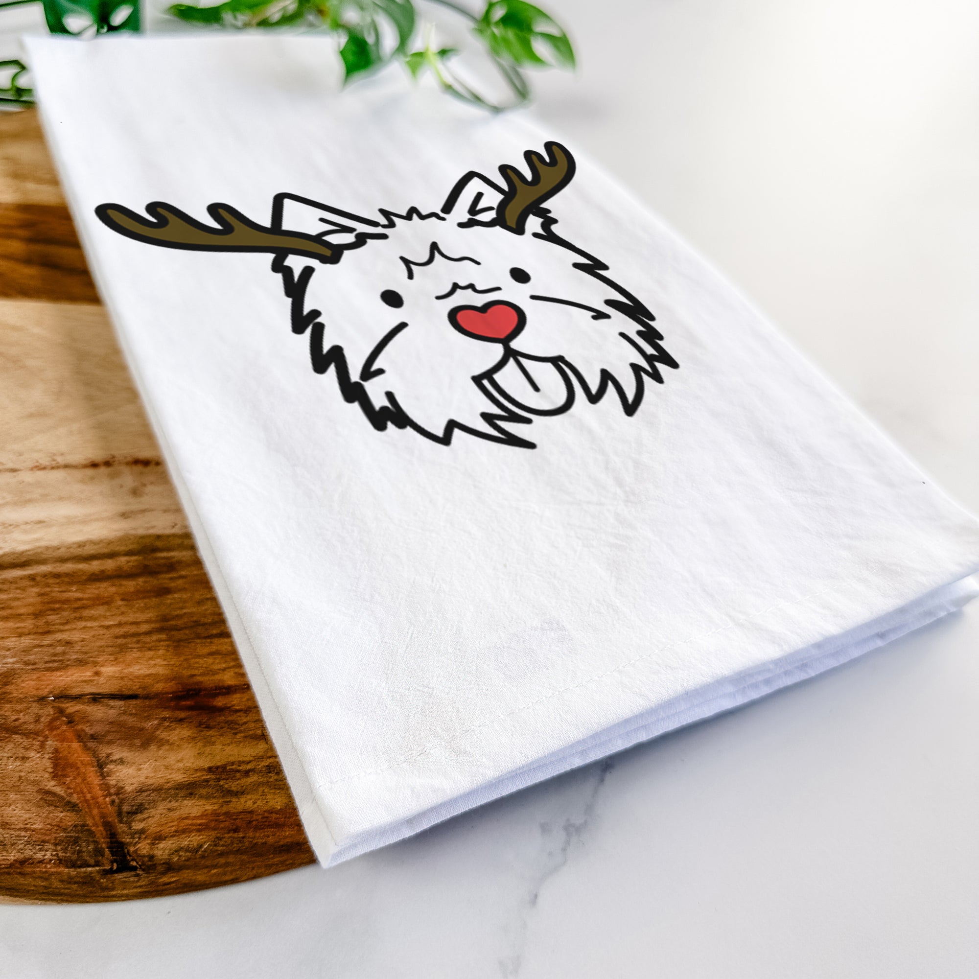 Red Nose West Highland Terrier - Tea Towel