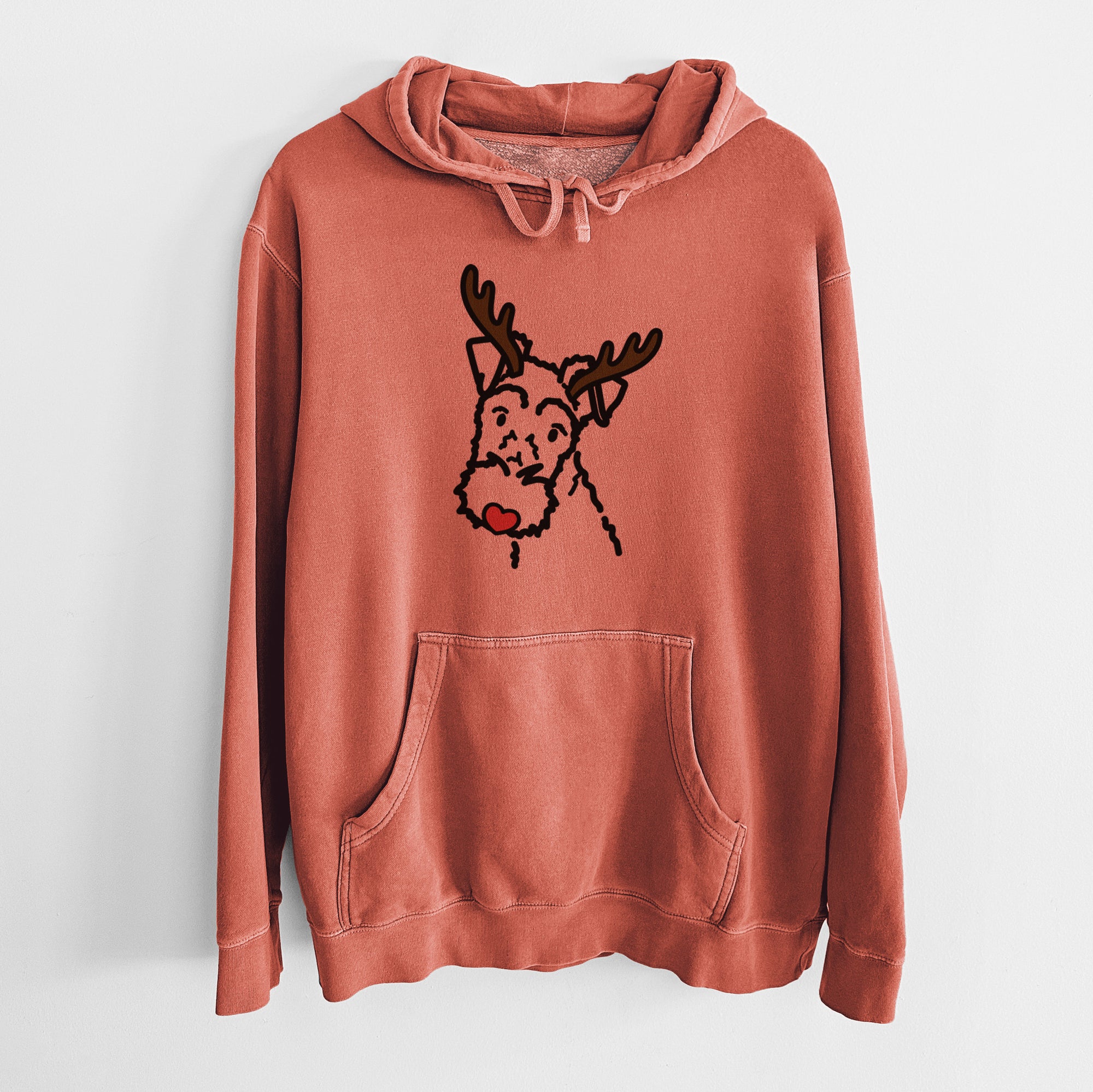 Red Nose Wire Fox Terrier - Unisex Pigment Dyed Hoodie