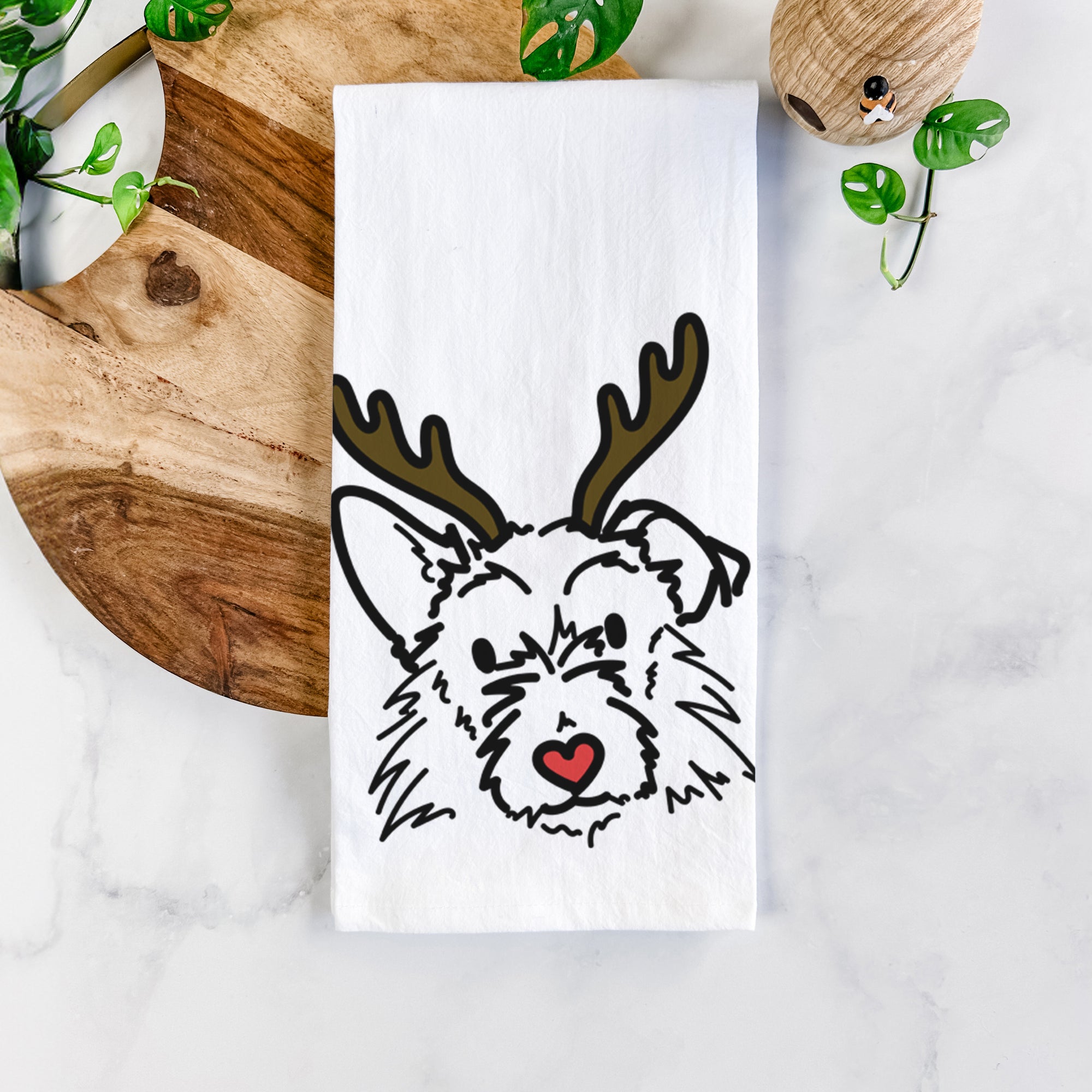 Red Nose Terrier Mix - Ziggy - Tea Towel