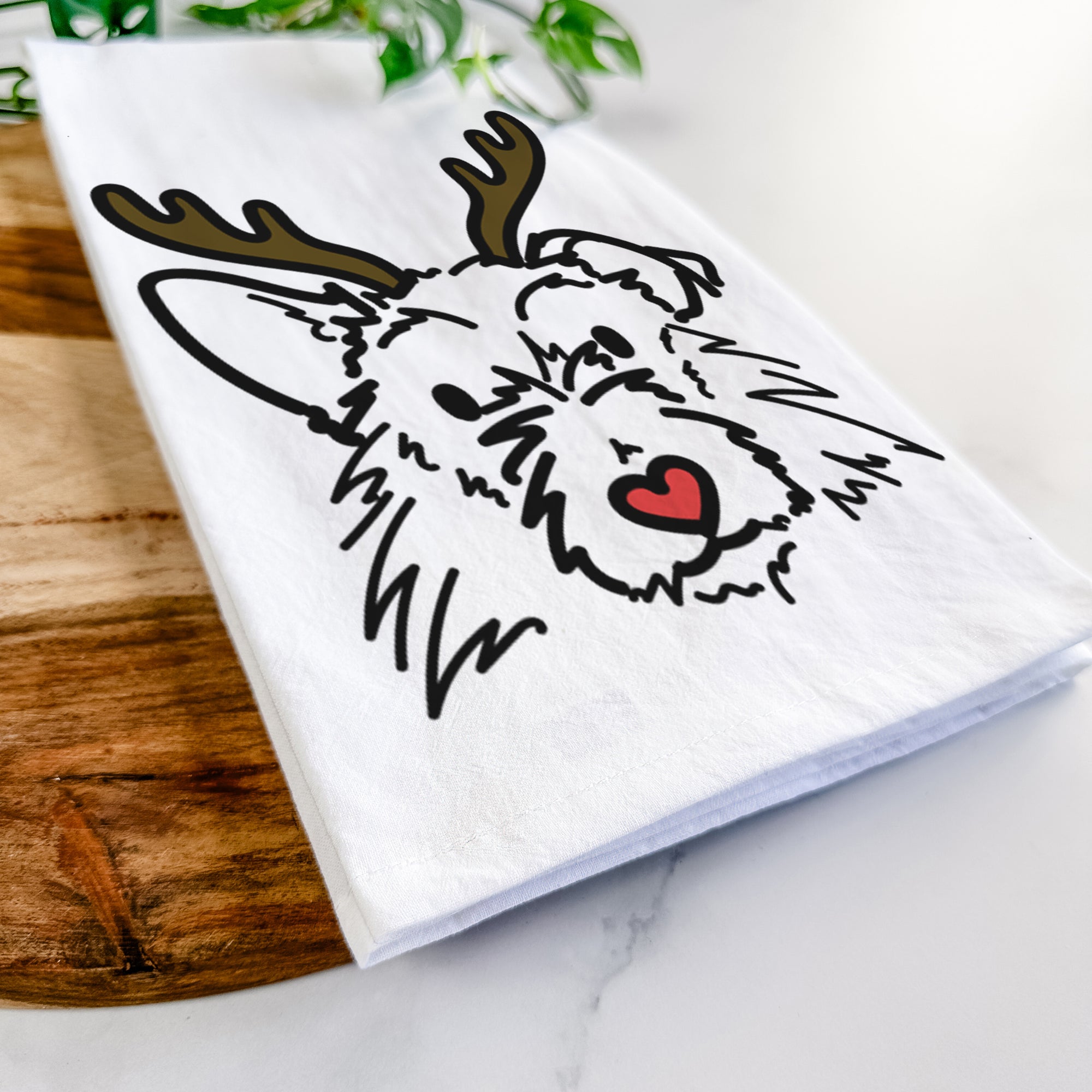 Red Nose Terrier Mix - Ziggy - Tea Towel