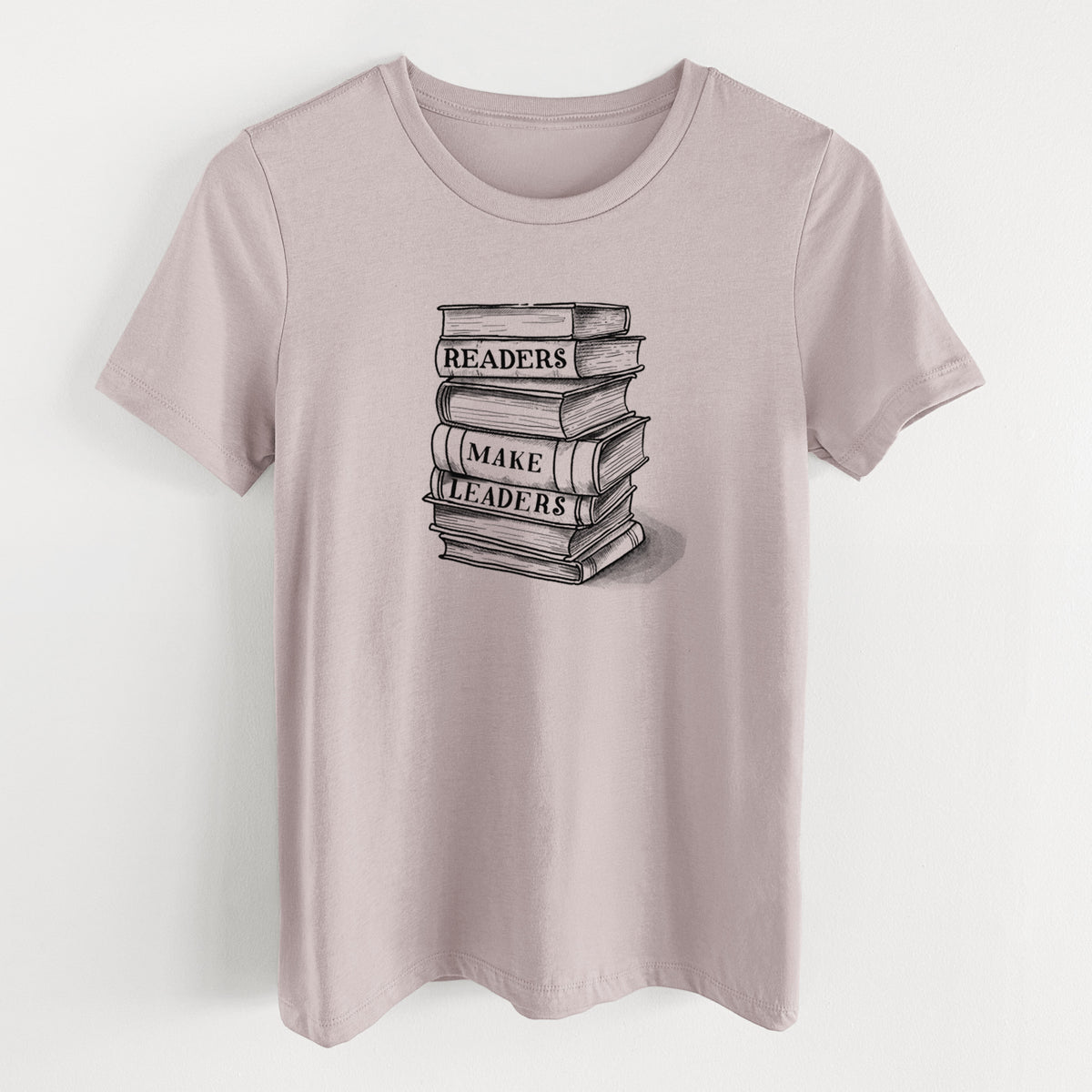 Readers Make Leaders Book Stack - Women's Lightweight Relaxed Fit 100% Cotton Crewneck