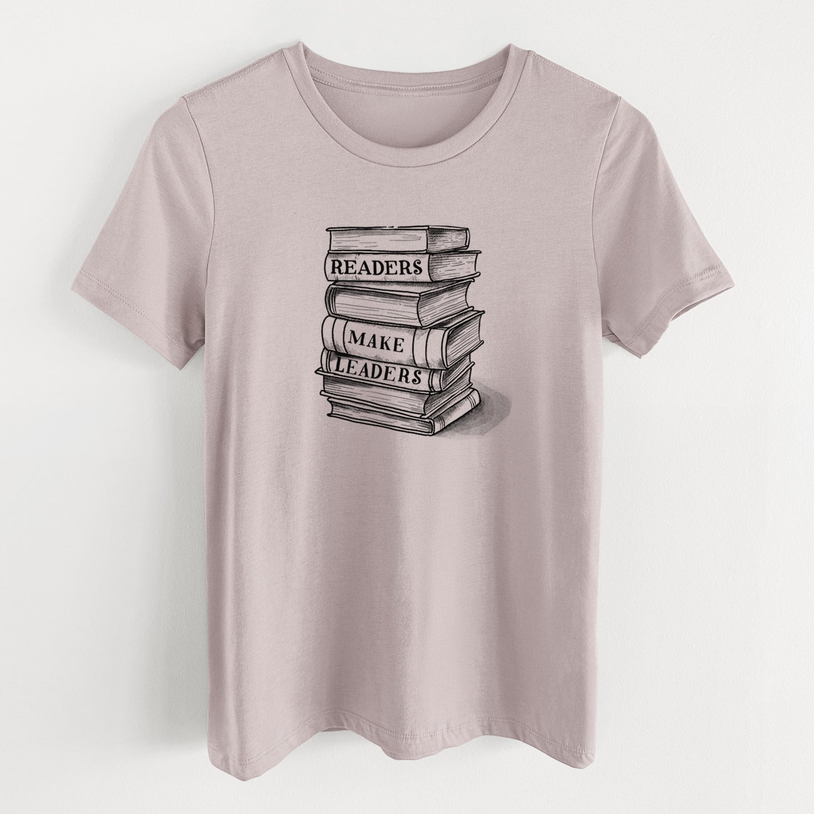 Readers Make Leaders Book Stack - Women's Lightweight Relaxed Fit 100% Cotton Crewneck