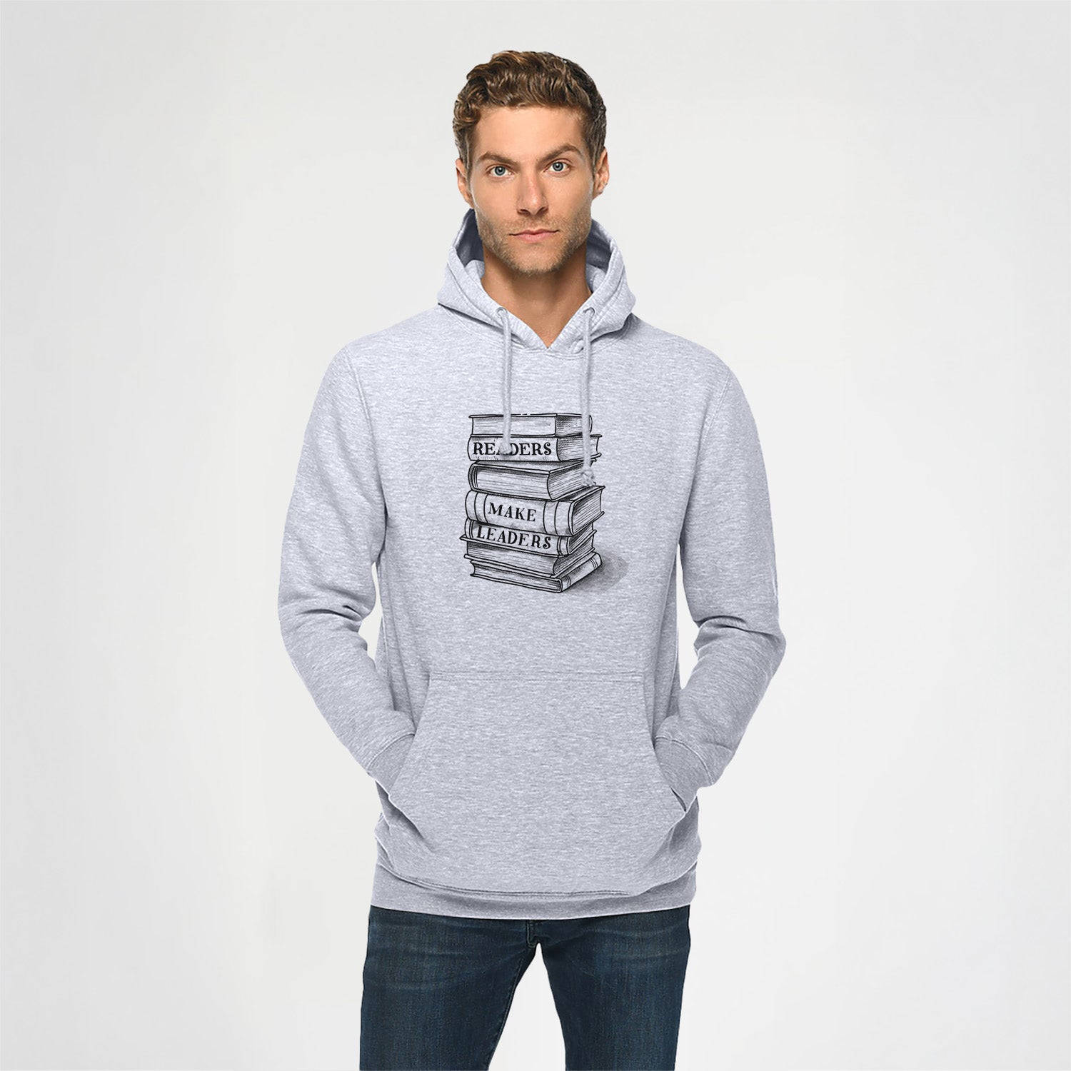 Readers Make Leaders Book Stack - Heavyweight Fleece Hoodie