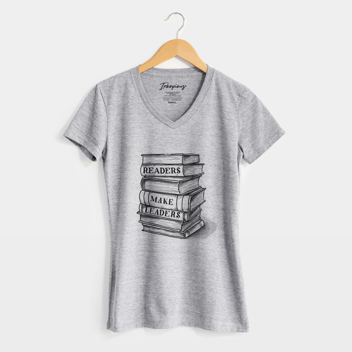 Readers Make Leaders Book Stack - Women&#39;s Perfect V-neck Shirt