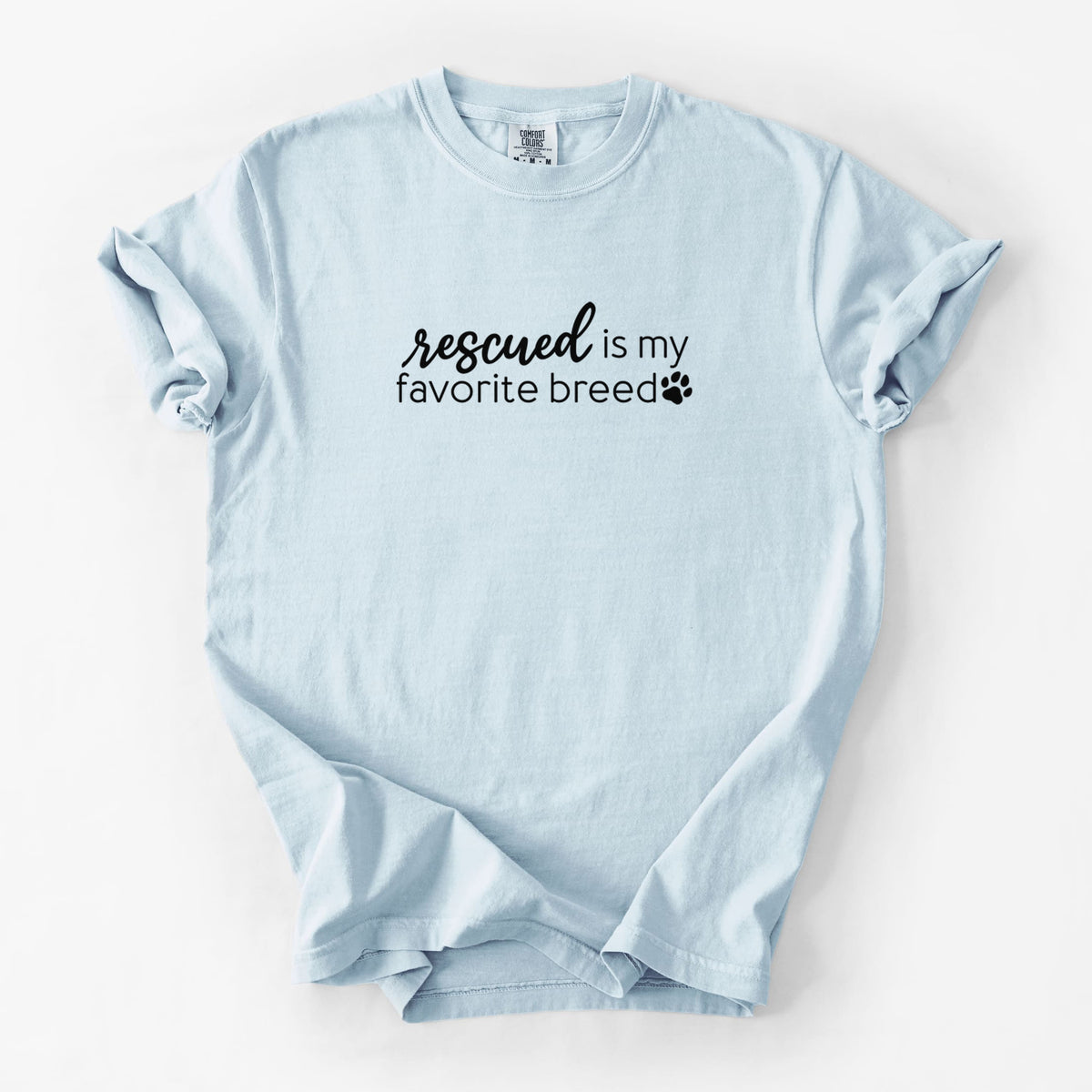 Rescued is My Favorite Breed - Unisex Comfort Colors Garment-Dyed Heavyweight T-shirt in Chambray