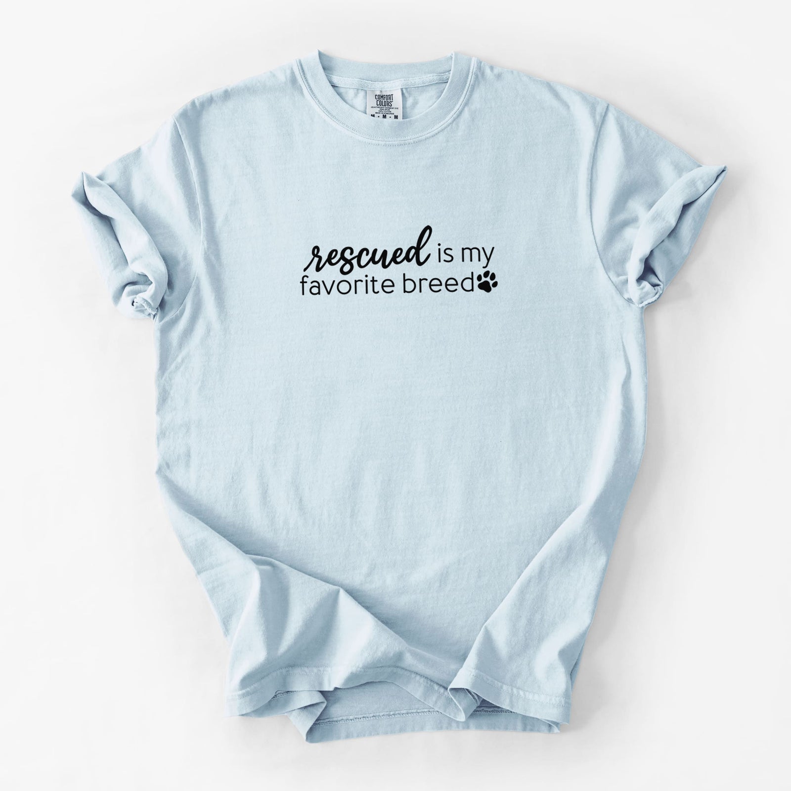 Rescued is My Favorite Breed - Unisex Comfort Colors Garment-Dyed Heavyweight T-shirt in Chambray