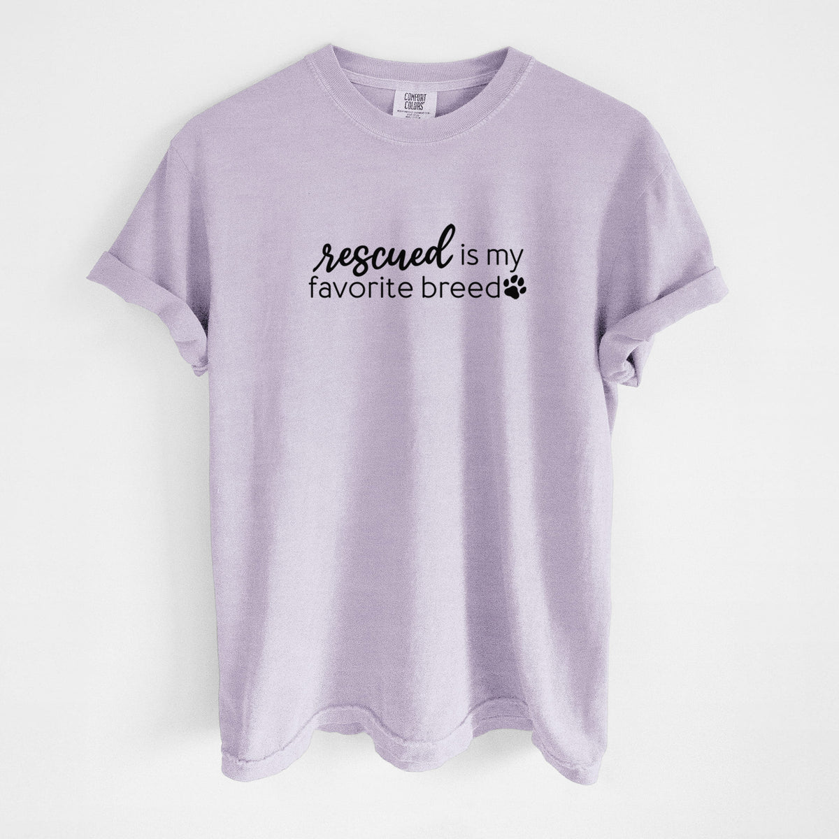 Rescued is My Favorite Breed - Unisex Comfort Colors Garment-Dyed Heavyweight T-shirt in Orchid