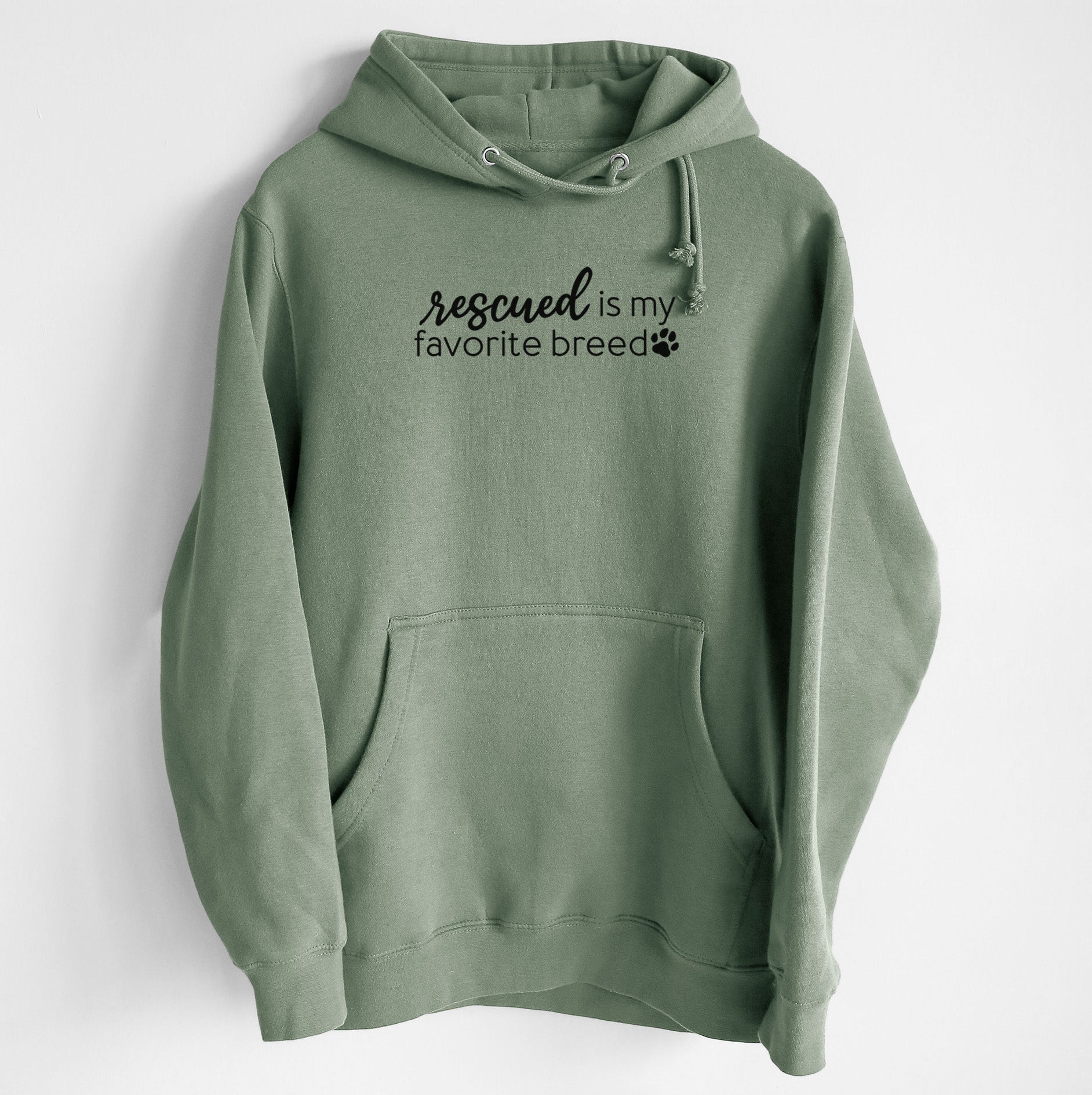 Rescued is My Favorite Breed - Heavyweight Fleece Hoodie