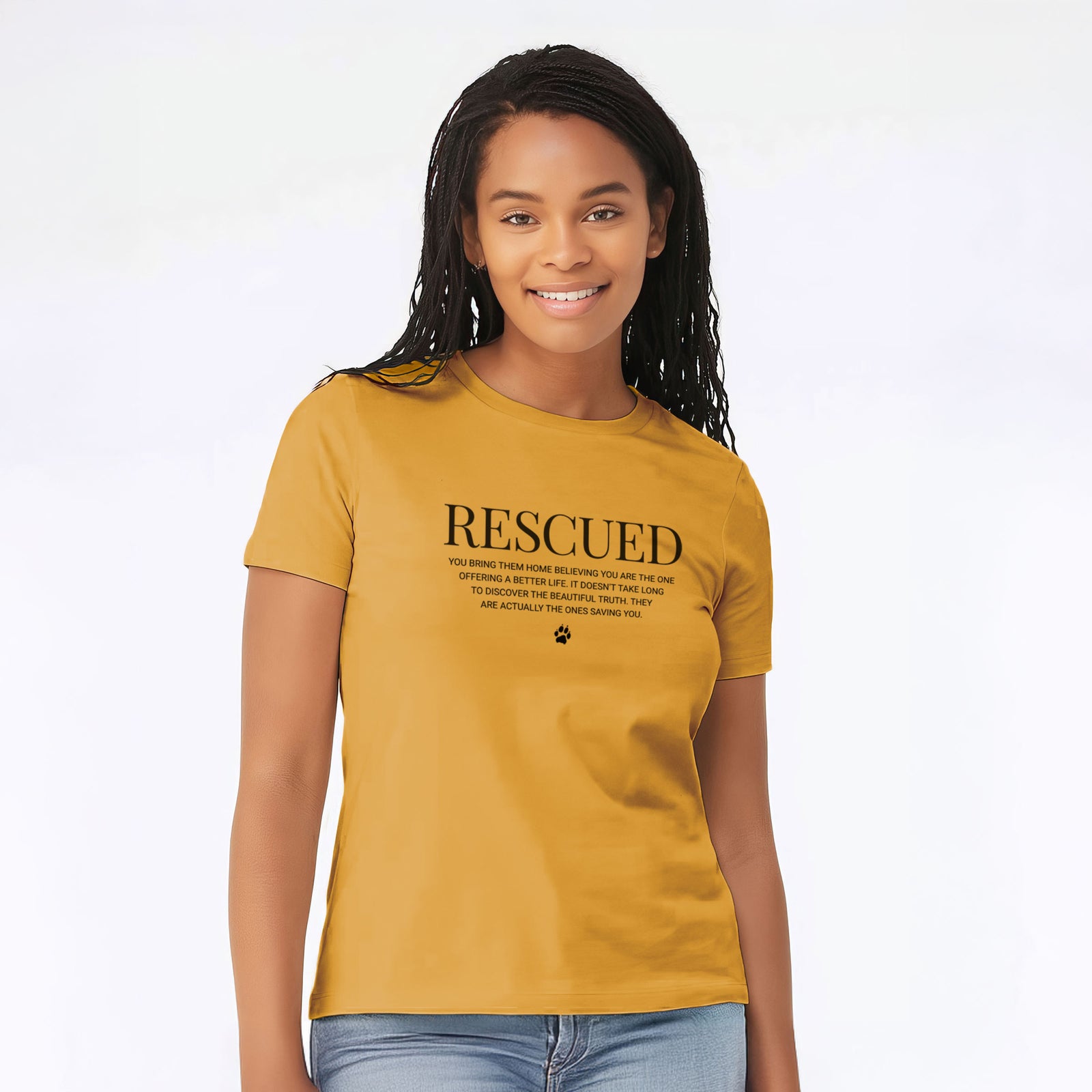 Rescued - They're the Ones Saving You - Women's Lightweight Relaxed Fit 100% Cotton Crewneck