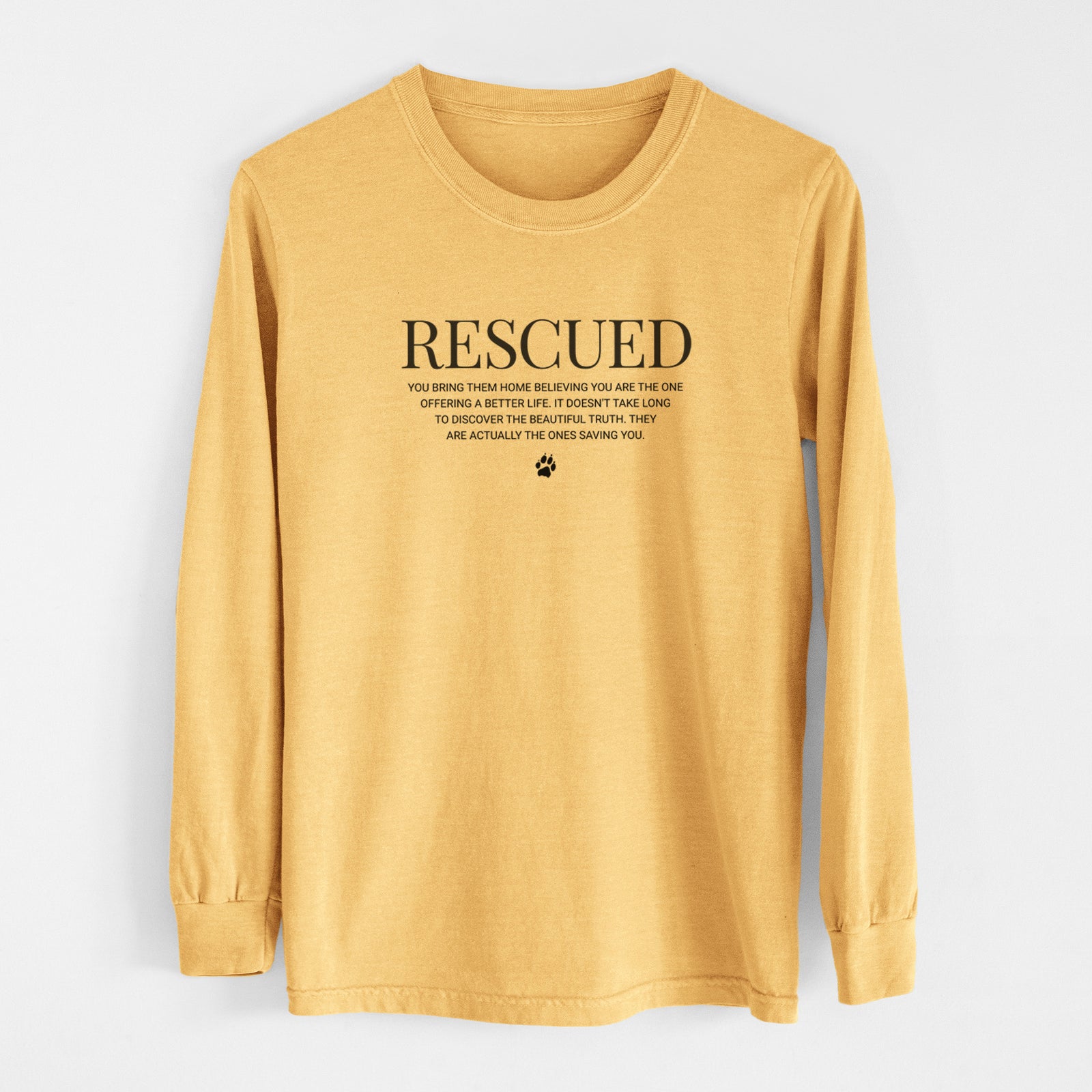 Rescued - They're the Ones Saving You - Men's Heavyweight 100% Cotton Long Sleeve