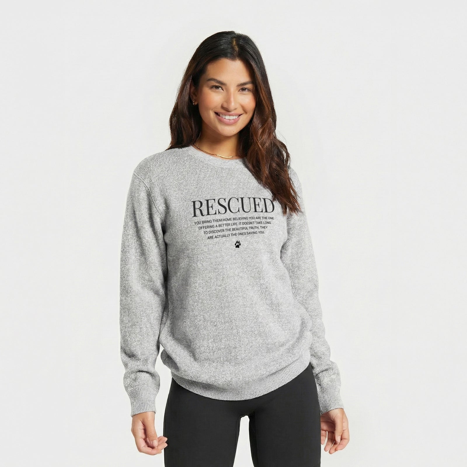 Rescued - They're the Ones Saving You - Knit Sweatshirt