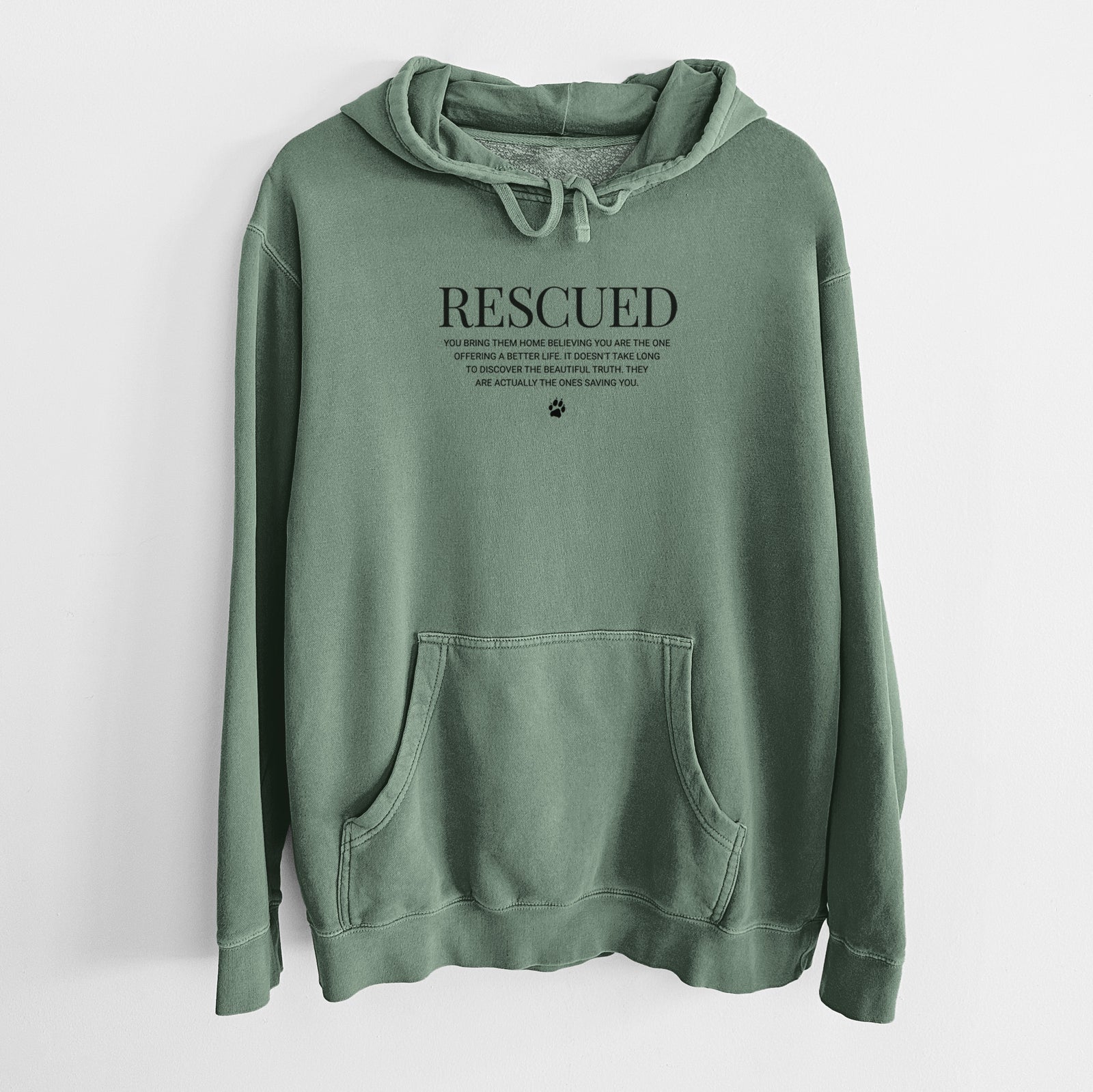 Rescued - They're the Ones Saving You - Unisex Pigment Dyed Hoodie