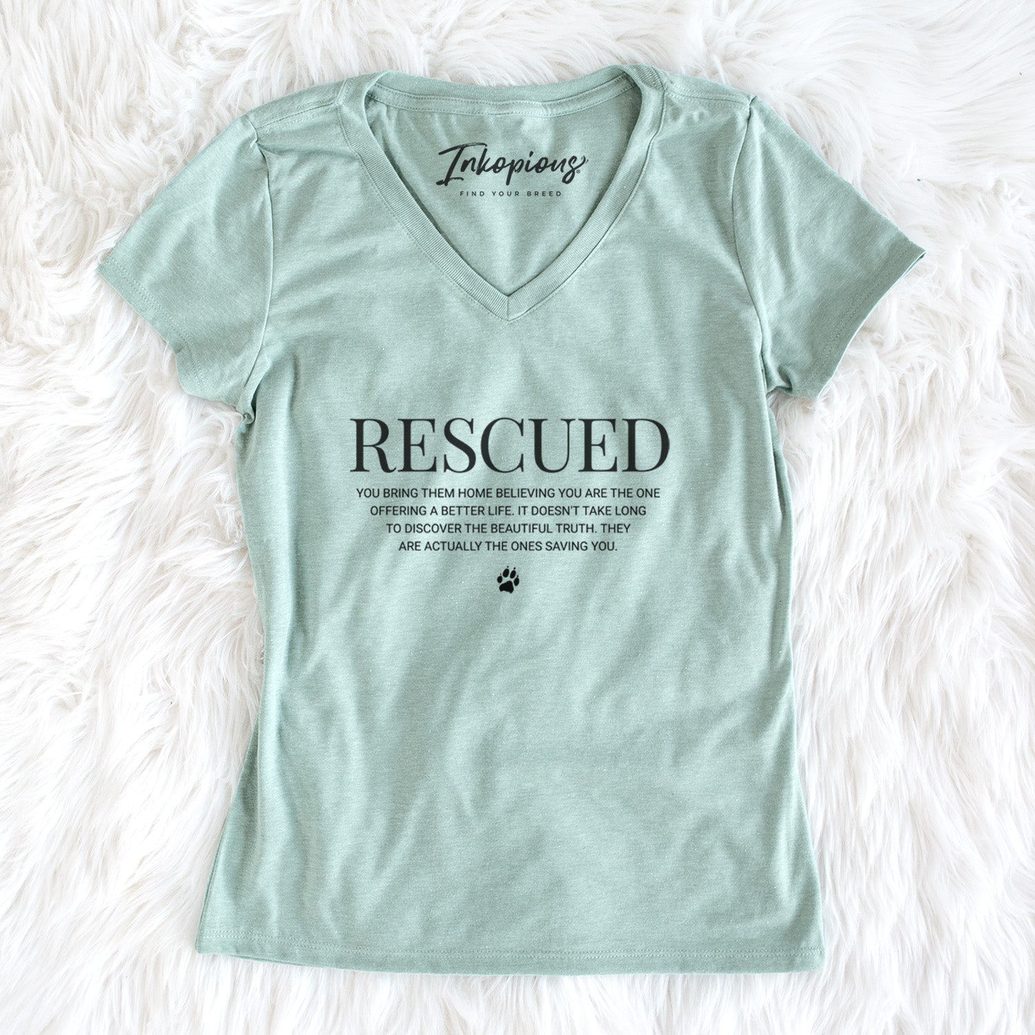 Rescued - They're the Ones Saving You - Women's Perfect V-neck Shirt