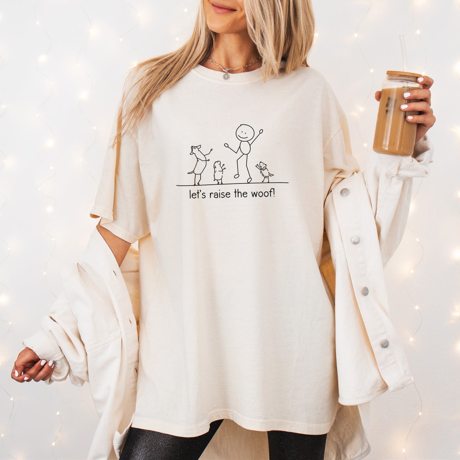 Let's Raise the Woof! - Unisex Comfort Colors Garment-Dyed Heavyweight T-shirt, worn by model