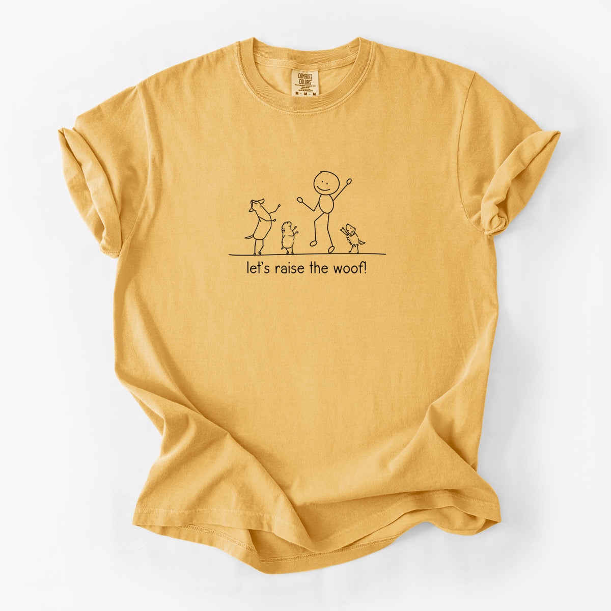 Let's Raise the Woof! - Unisex Comfort Colors Garment-Dyed Heavyweight T-shirt in Golden Wheat