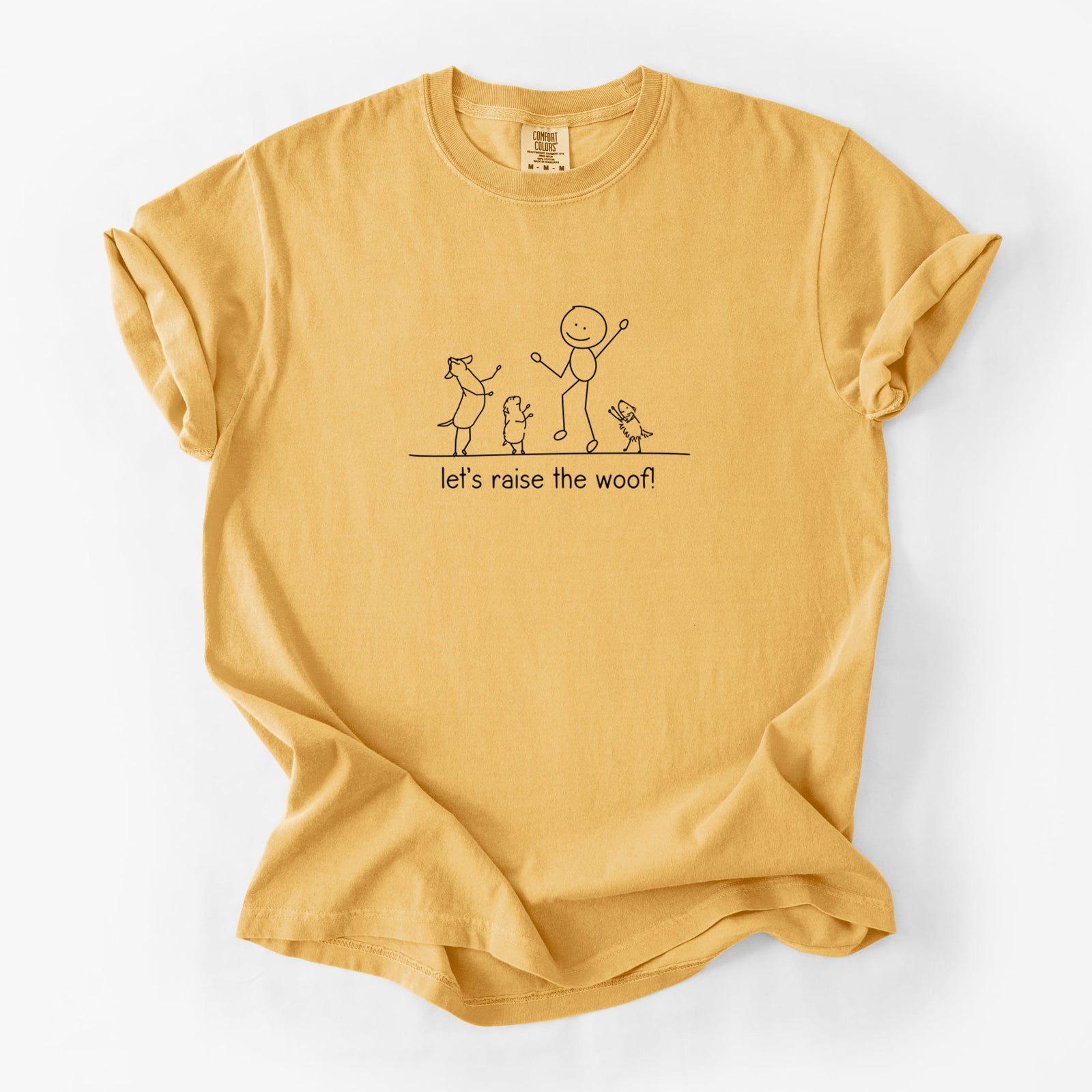 Let's Raise the Woof! - Unisex Comfort Colors Garment-Dyed Heavyweight T-shirt in Golden Wheat