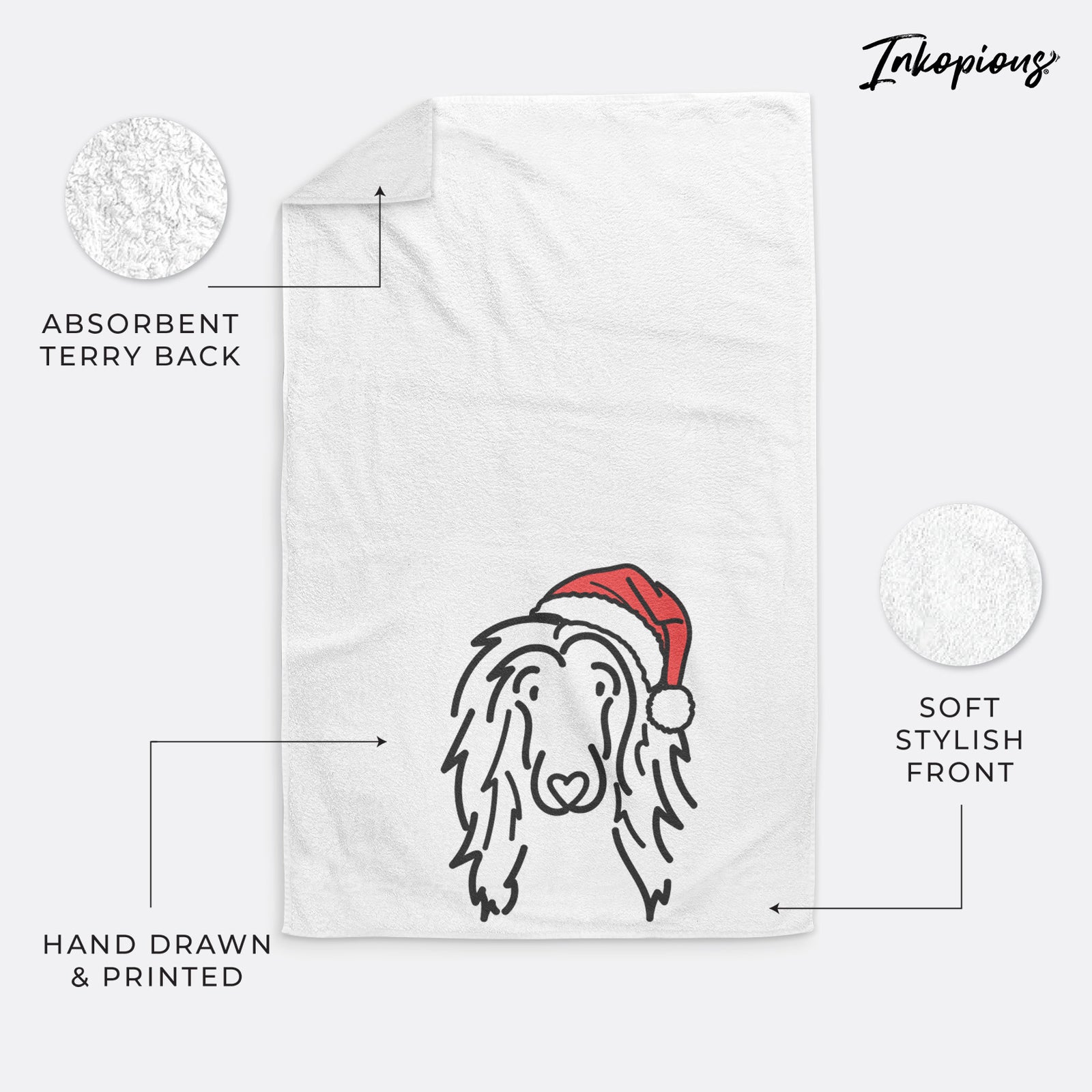 Jolly Afghan Hound - Asher - Hand Towel