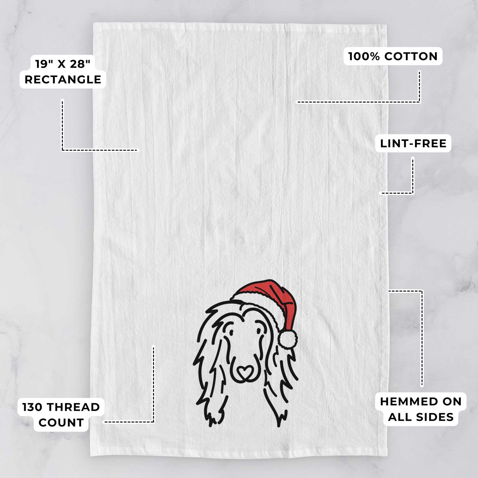Jolly Afghan Hound - Asher - Tea Towel