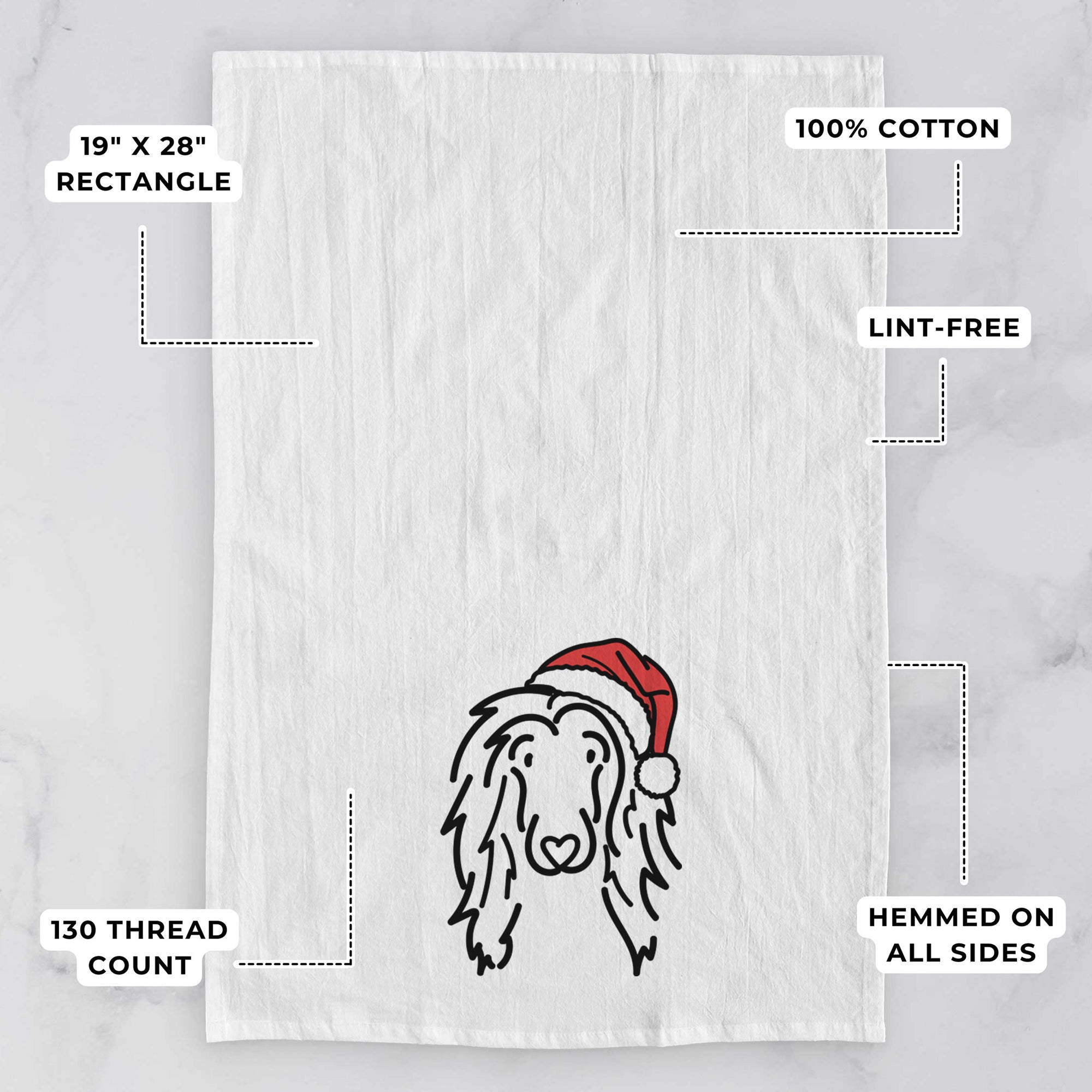 Jolly Afghan Hound - Asher - Tea Towel