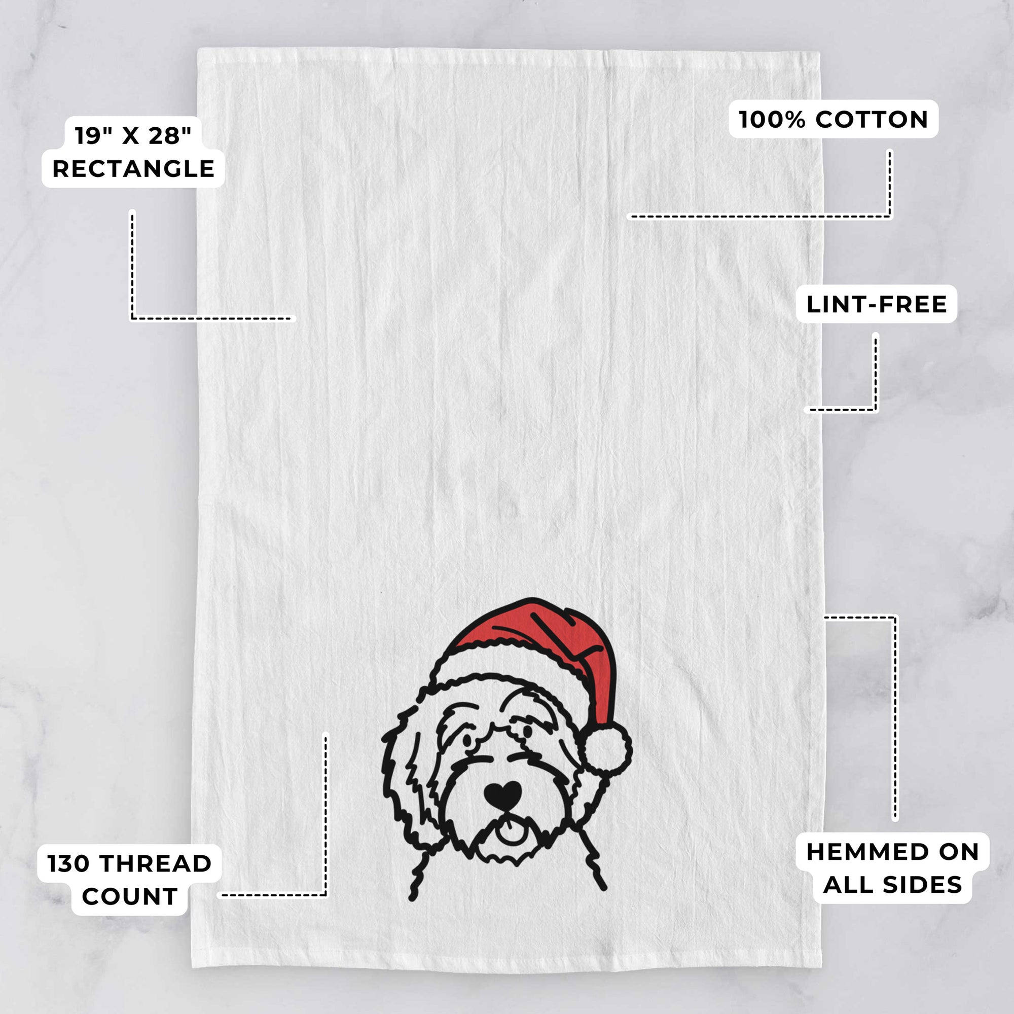 Jolly Aussiedoodle - Tea Towel