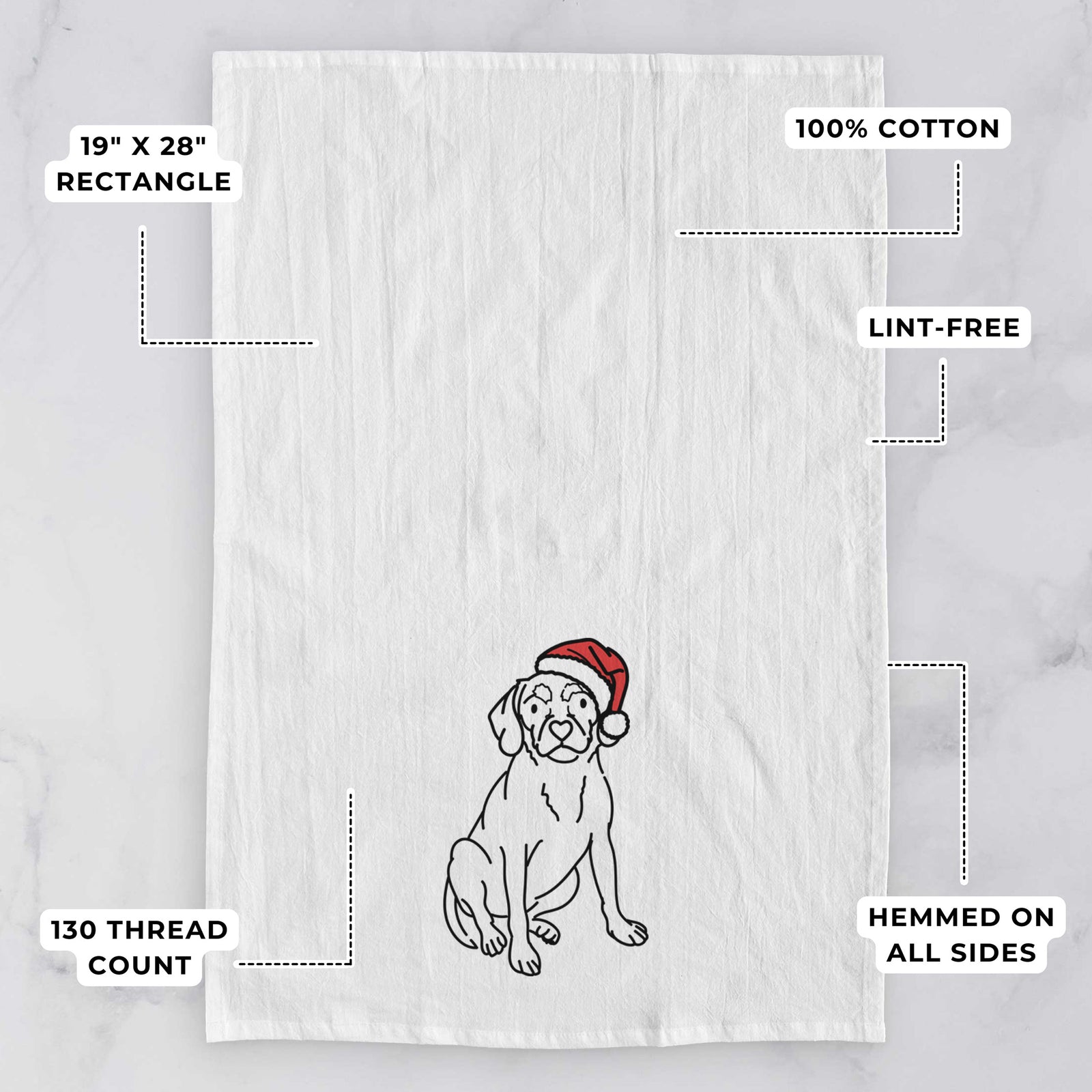 Jolly Puggle - Babs - Tea Towel