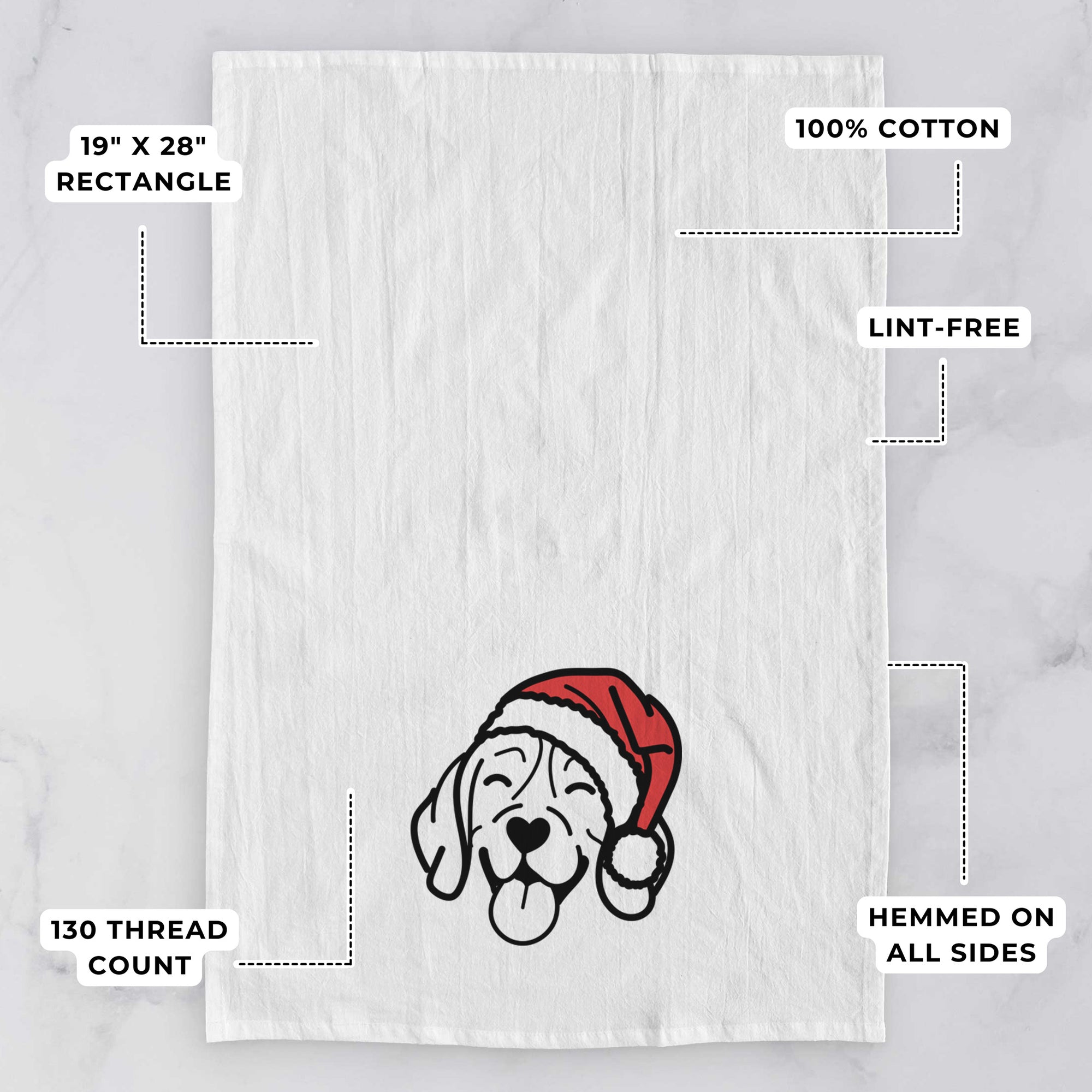 Jolly Beagle - Tea Towel