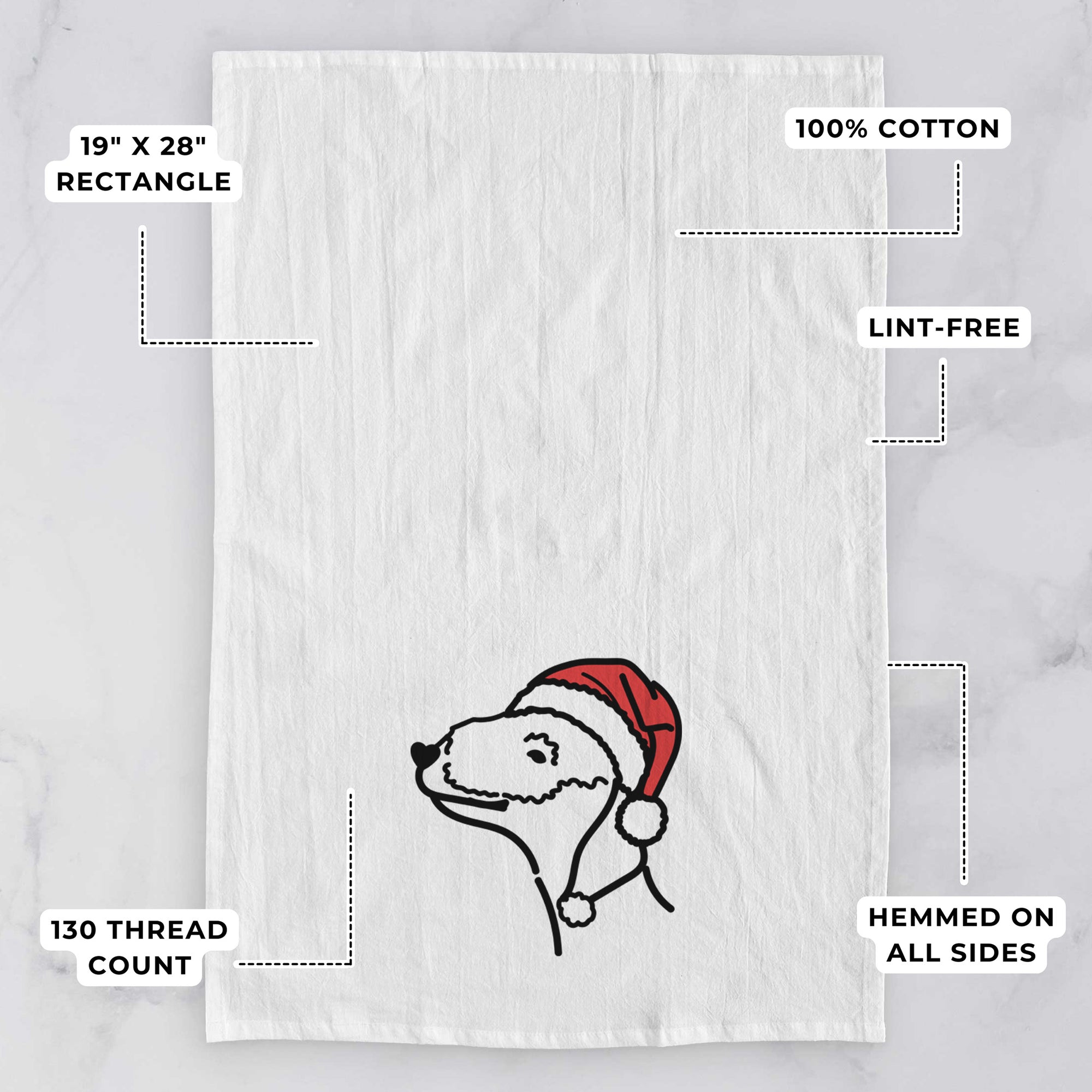 Jolly Bedlington Terrier - Tea Towel