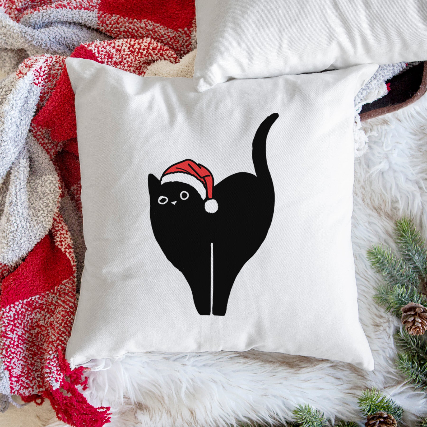 Love Always Black Cat - Bella -  Throw Pillow Cover